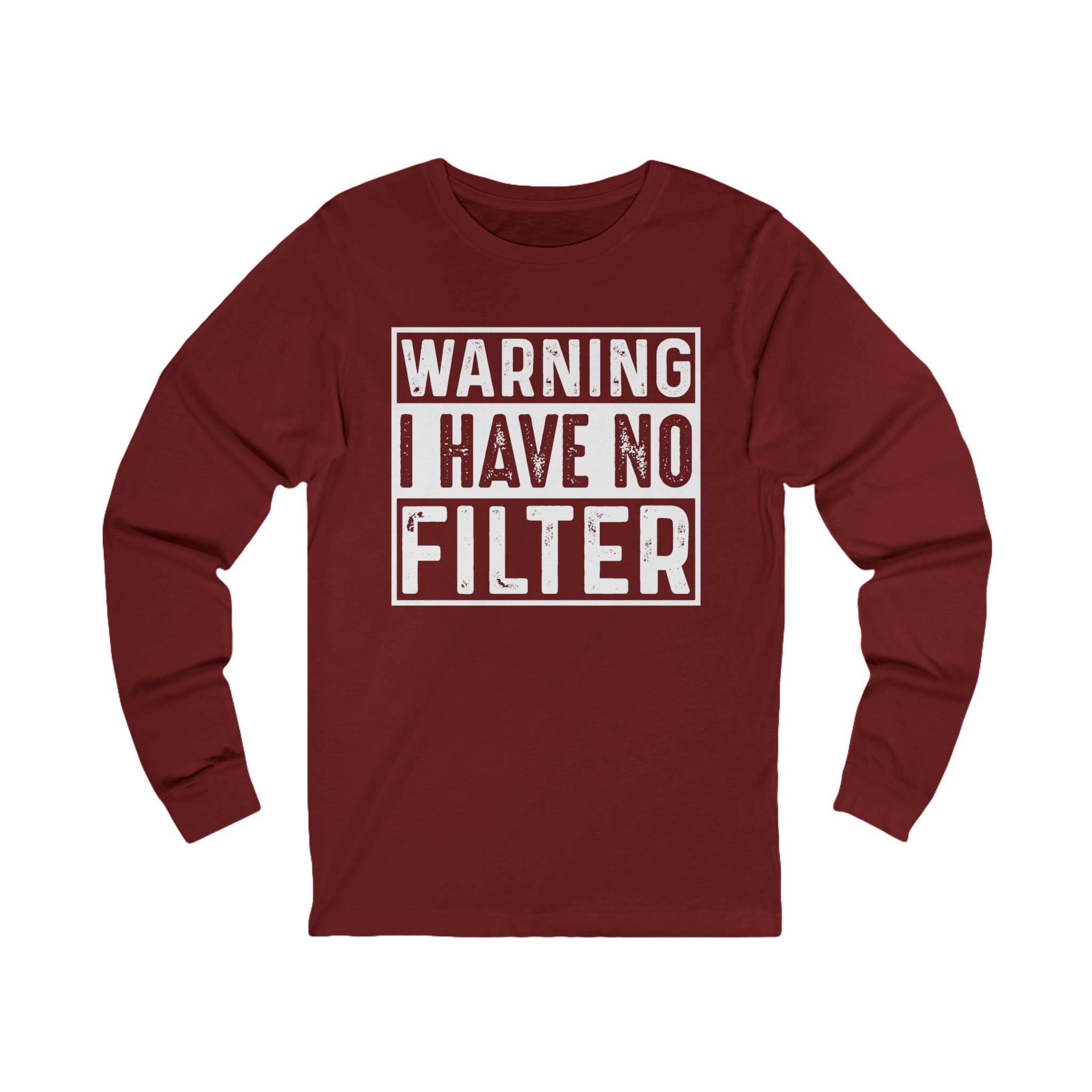 Graphic Teen Long Sleeve T-Shirt - Warning I Have No Filter | Long - sleeve by atgodanddesigns