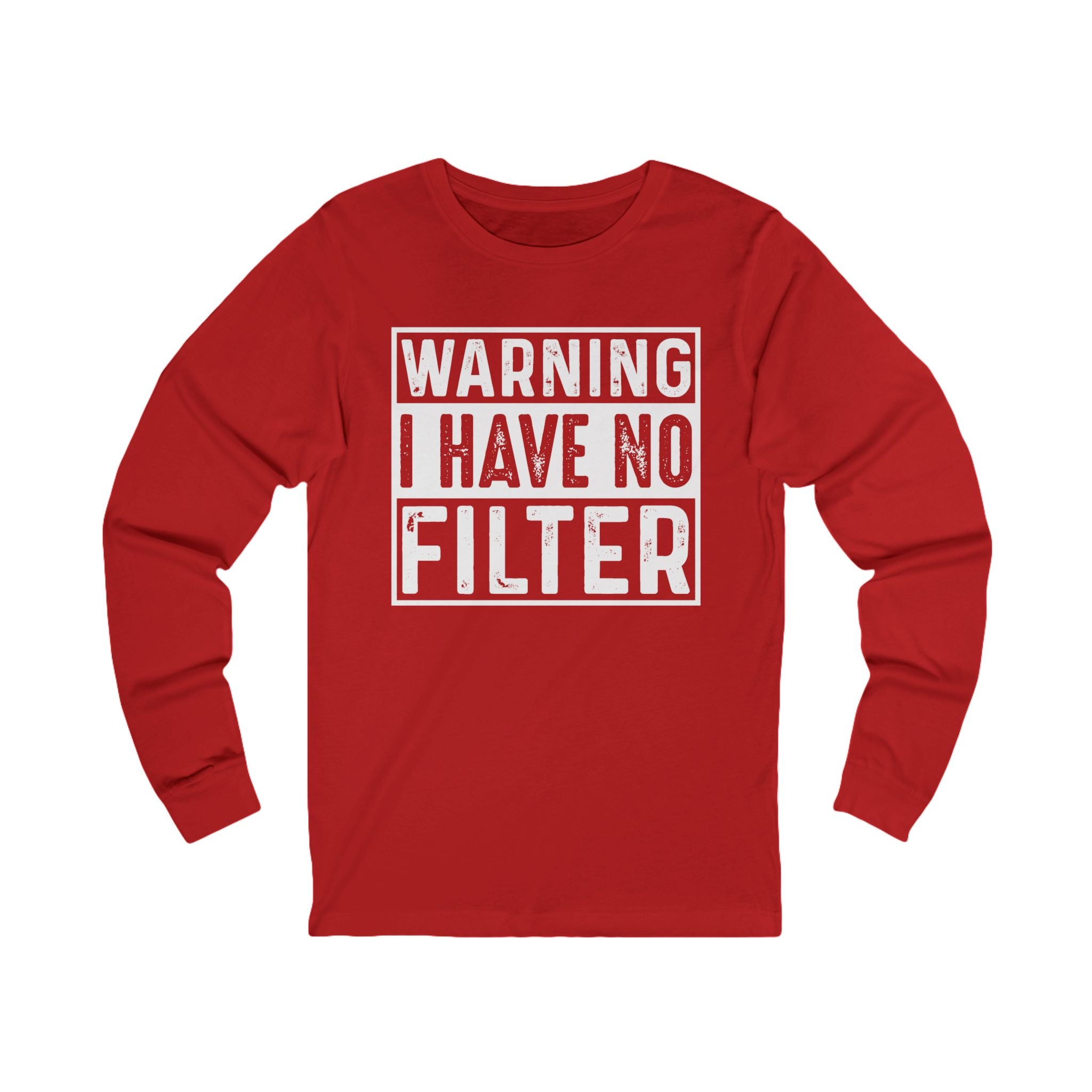 Graphic Teen Long Sleeve T-Shirt - Warning I Have No Filter | Long - sleeve by atgodanddesigns