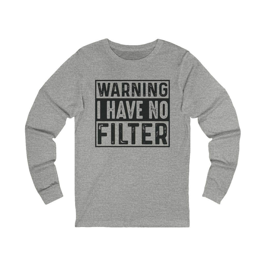 Graphic Teen Long Sleeve T-Shirt - Warning I Have No Filter | Long - sleeve by atgodanddesigns