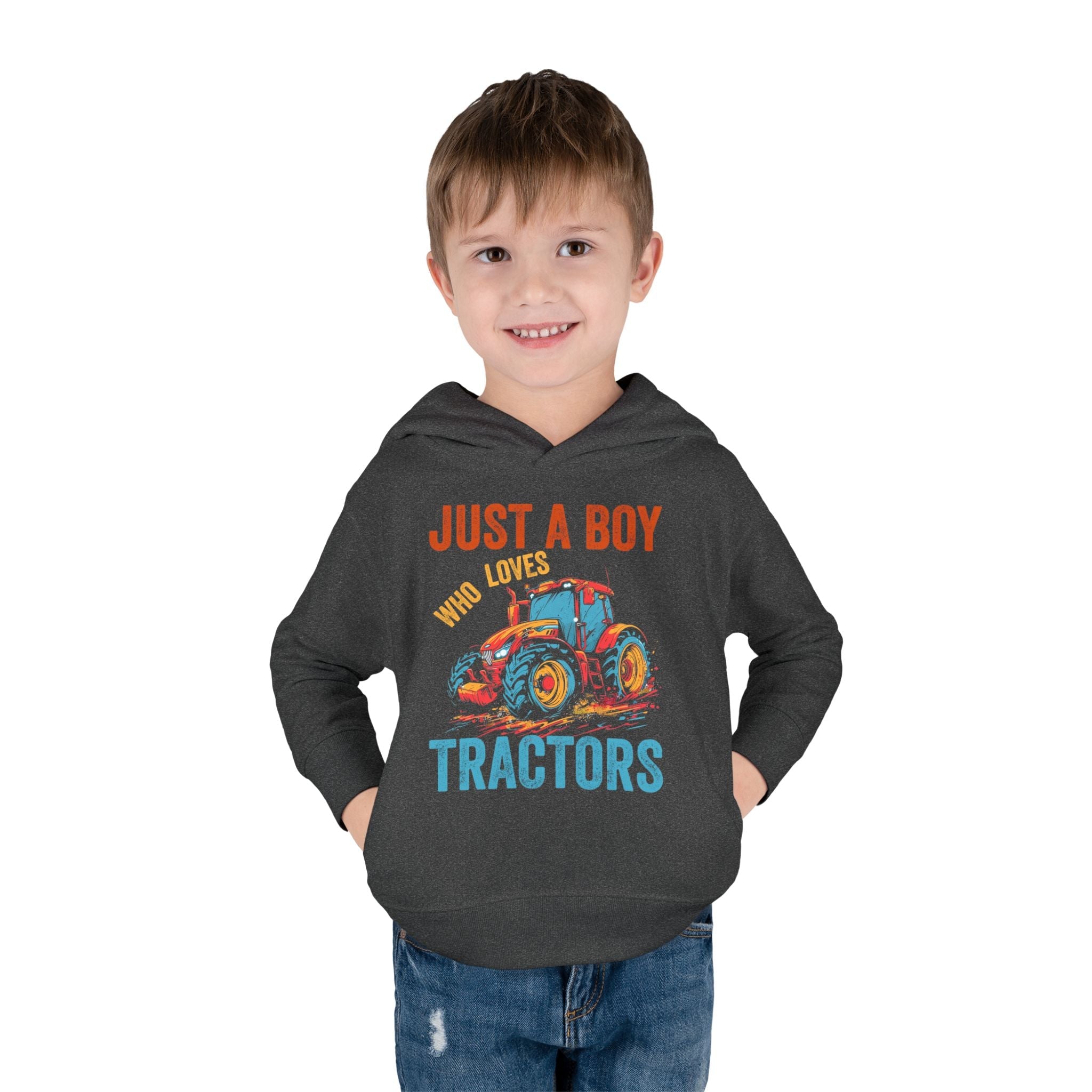 Graphic Toddler Boys Hoodie - Just A Boy Who Loves Tractors | Kids clothes by atgodanddesigns