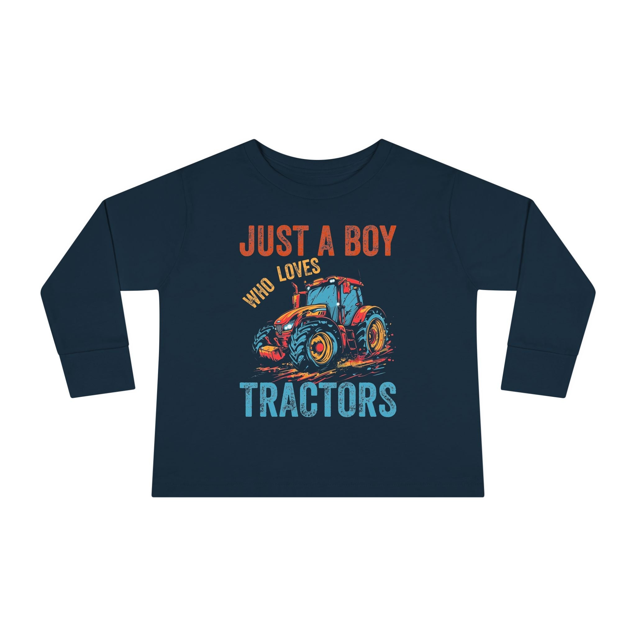Graphic Toddler Boys Long Sleeve T-Shirt - Just A Boy Who Loves Tractors | Kids clothes by atgodanddesigns
