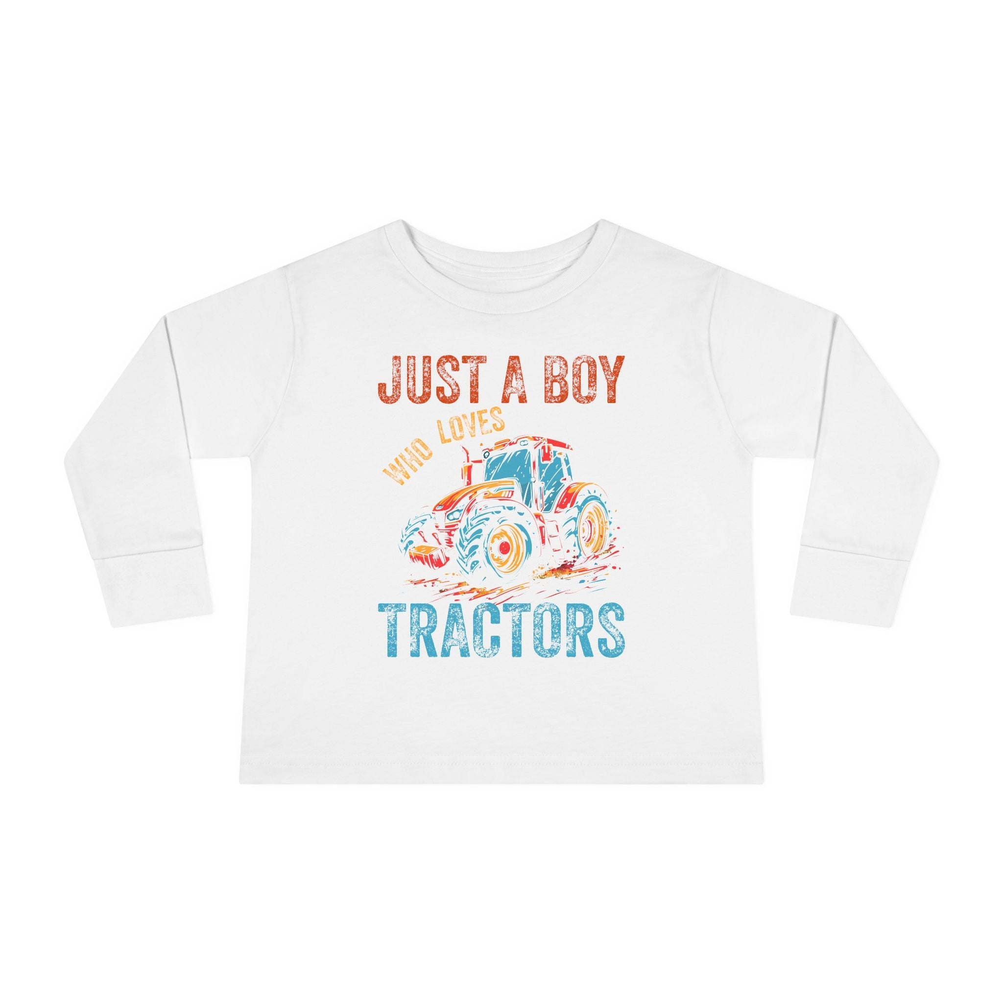 Graphic Toddler Boys Long Sleeve T-Shirt - Just A Boy Who Loves Tractors | Kids clothes by atgodanddesigns