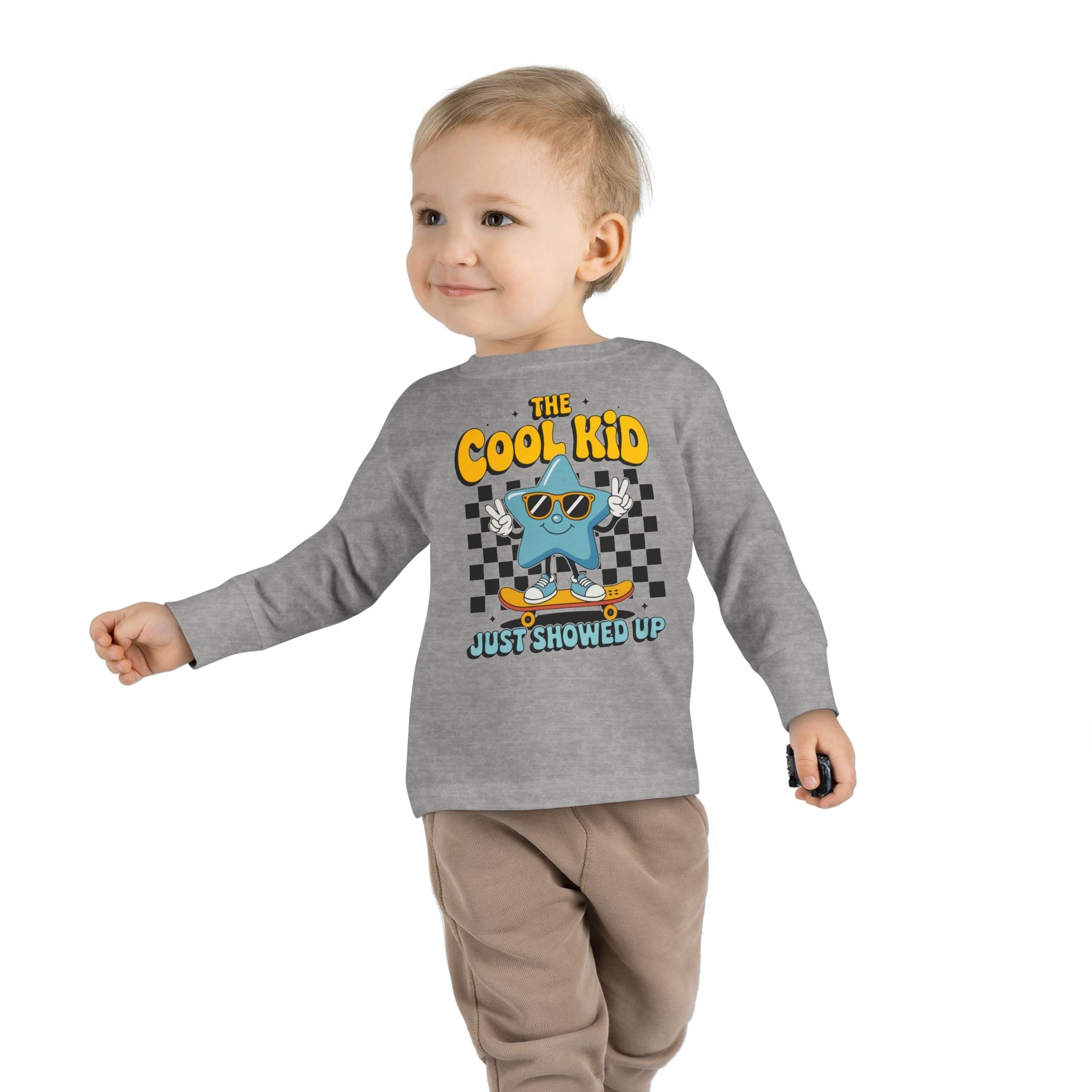 Graphic Toddler Boys Long Sleeve T-Shirt - The Cool Kid Just Showed Up | Kids clothes by atgodanddesigns