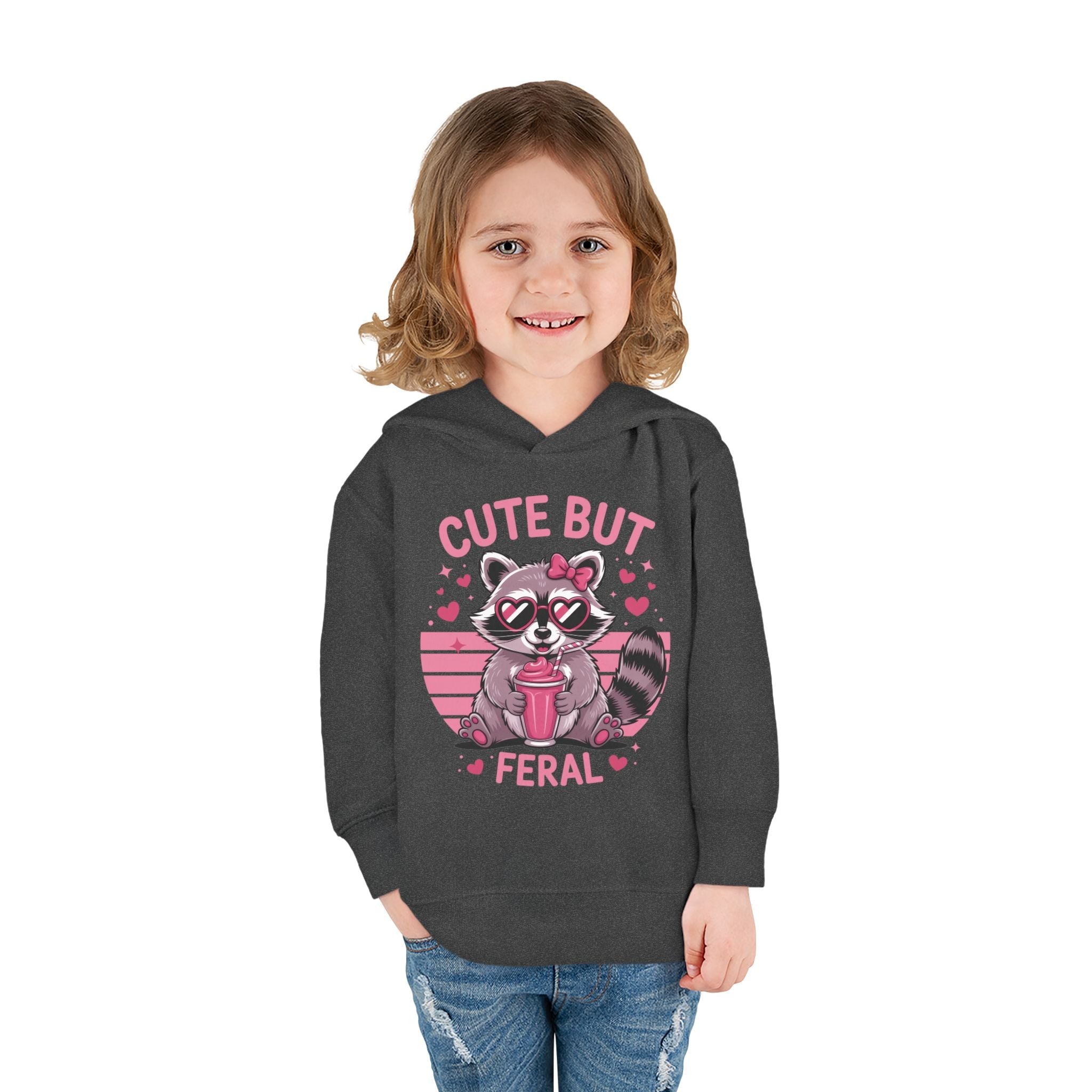 Graphic Toddler Girls Hoodie - Cute But Feral | Kids clothes by atgodanddesigns