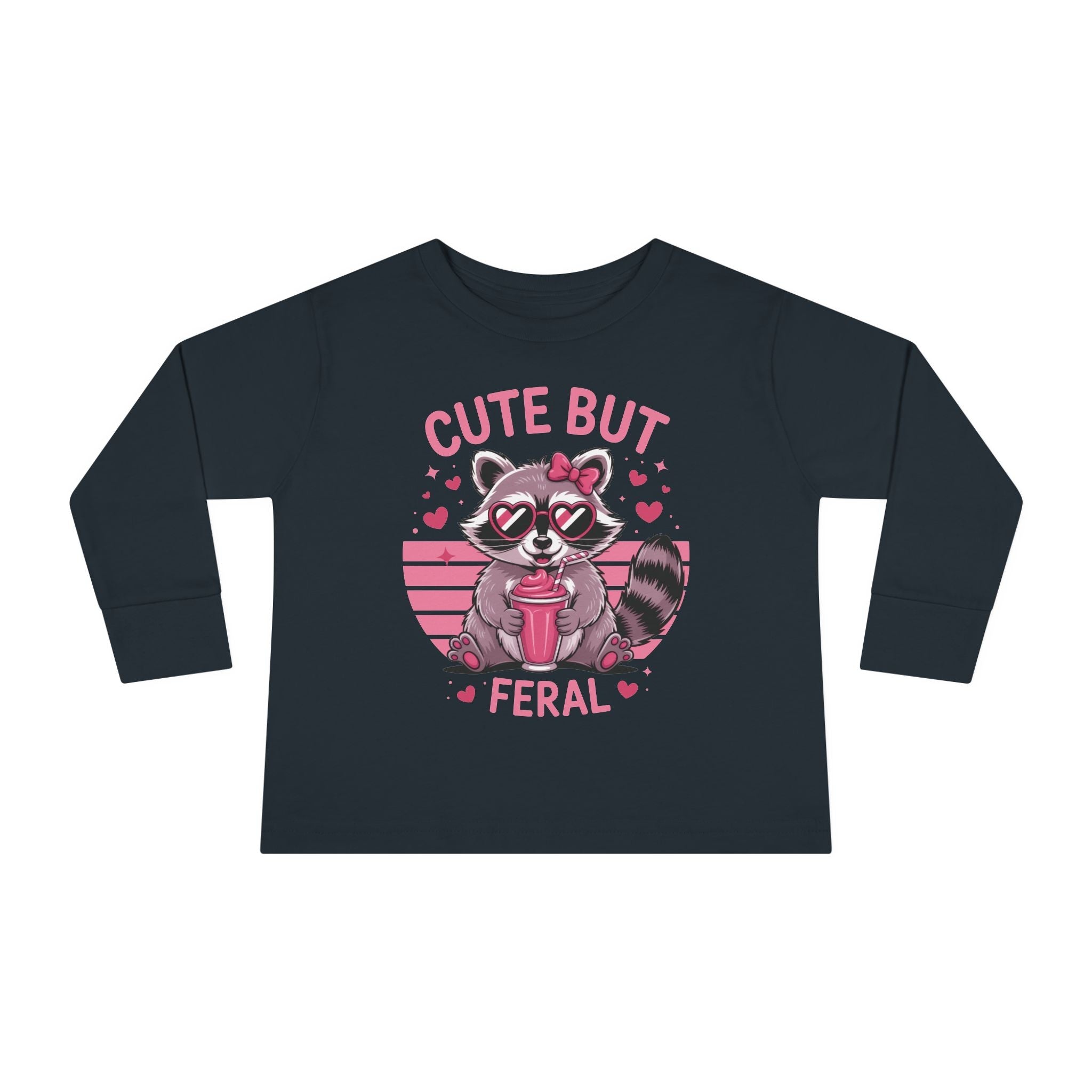 Graphic Toddler Girls Long Sleeve T-Shirt - Cute But Feral | Kids clothes by atgodanddesigns