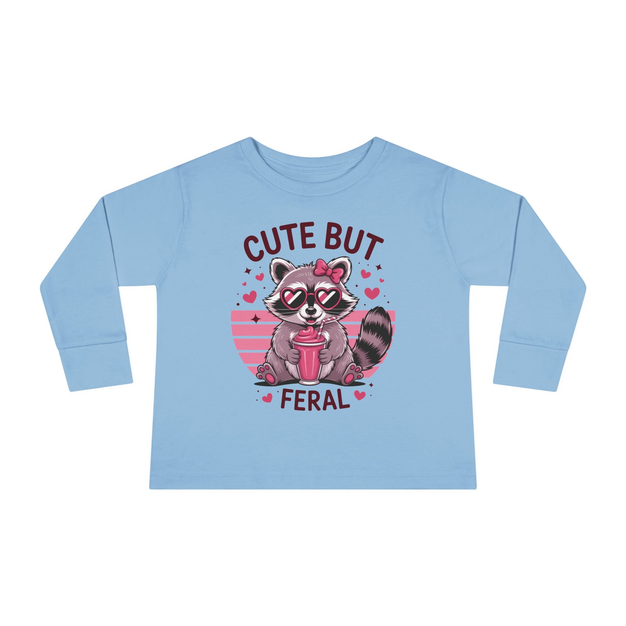 Graphic Toddler Girls Long Sleeve T-Shirt - Cute But Feral | Kids clothes by atgodanddesigns