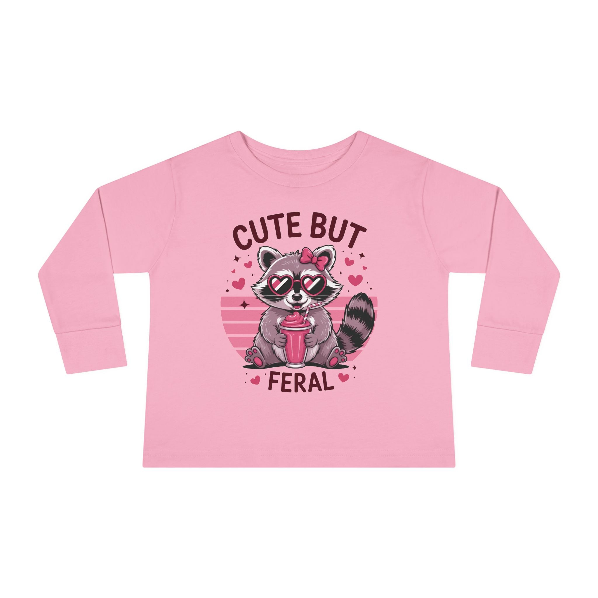 Graphic Toddler Girls Long Sleeve T-Shirt - Cute But Feral | Kids clothes by atgodanddesigns