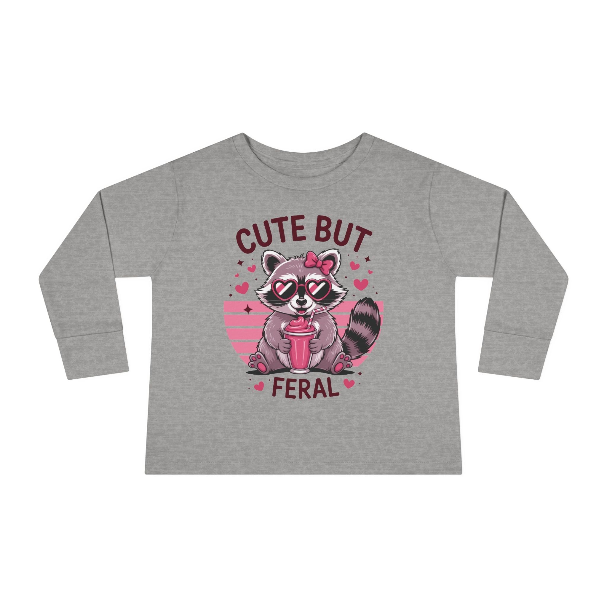Graphic Toddler Girls Long Sleeve T-Shirt - Cute But Feral | Kids clothes by atgodanddesigns