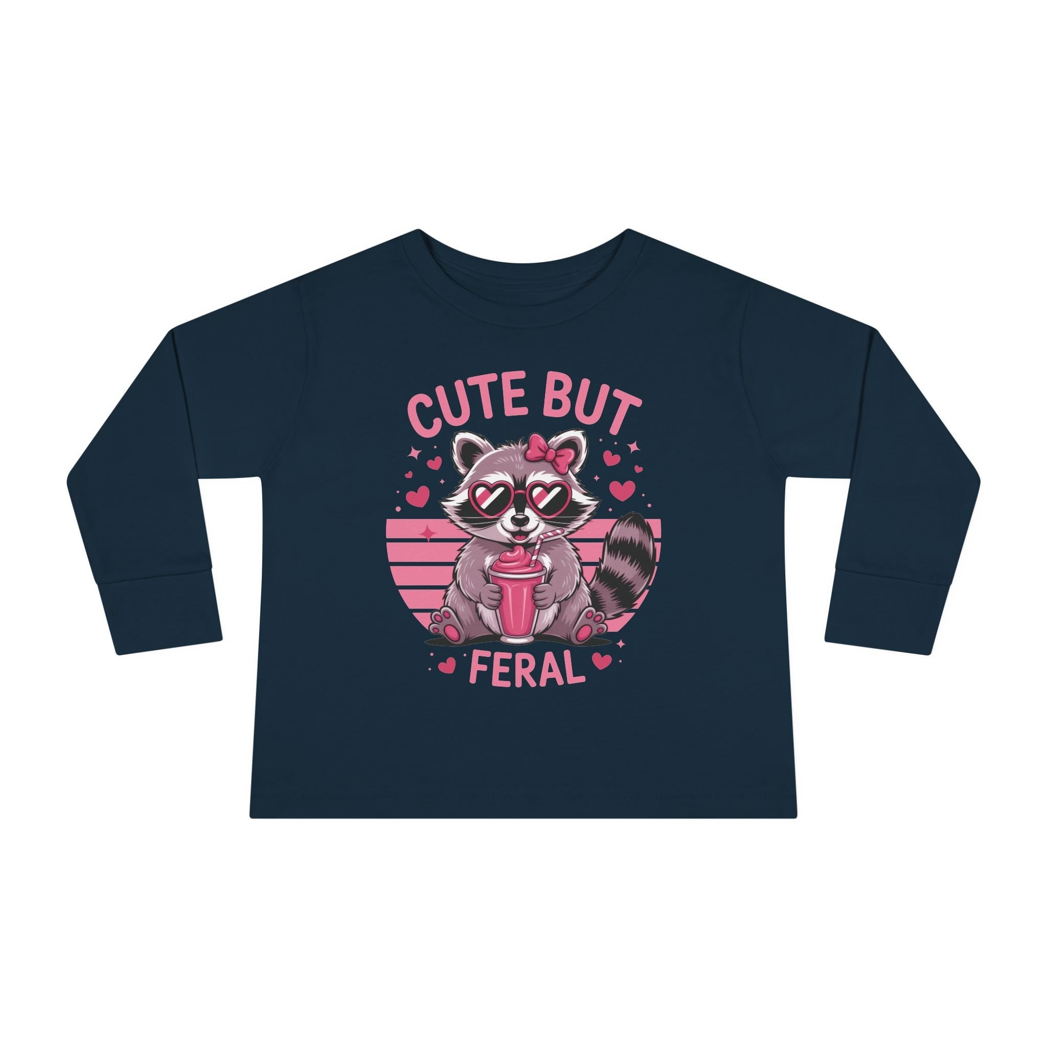 Graphic Toddler Girls Long Sleeve T-Shirt - Cute But Feral | Kids clothes by atgodanddesigns
