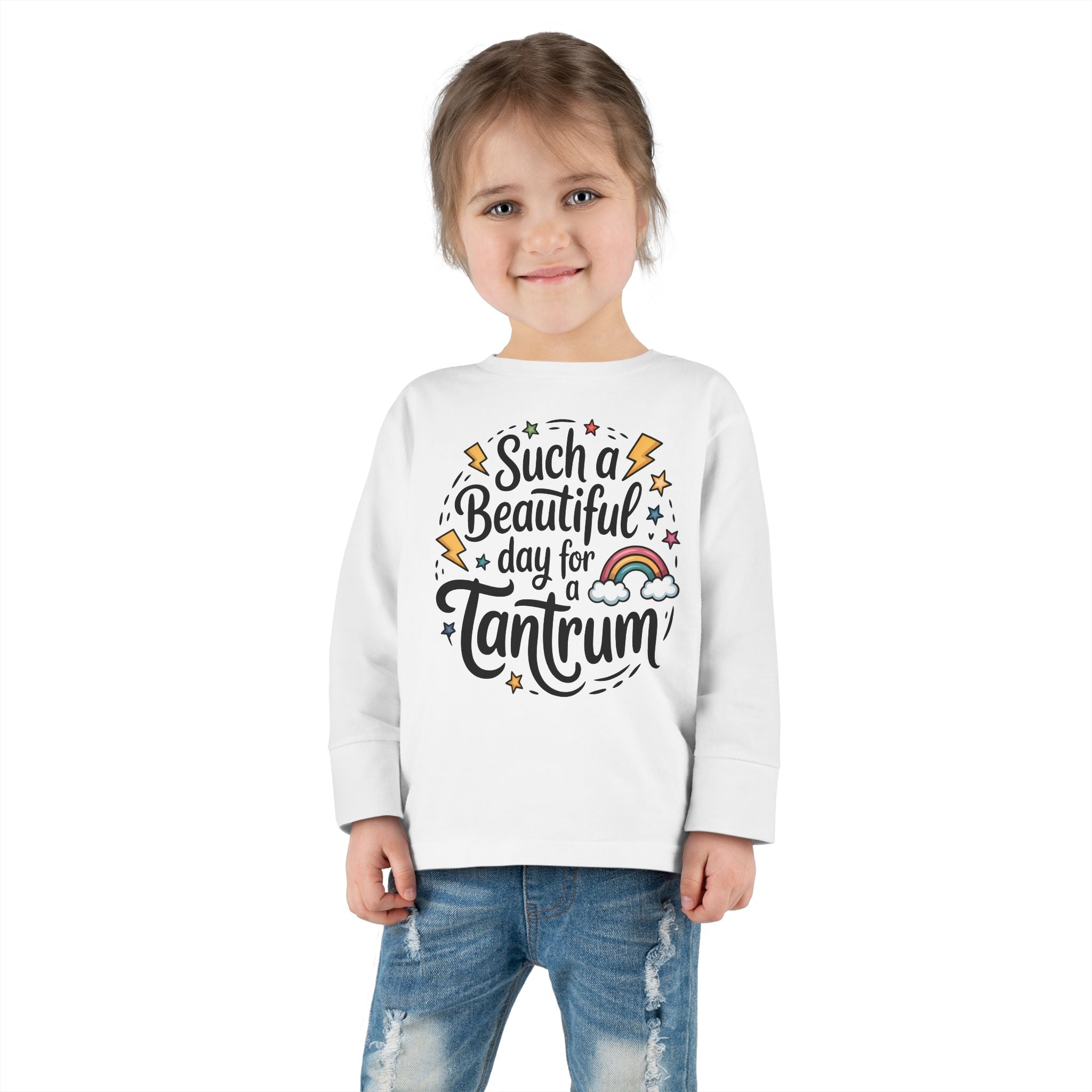 Graphic Toddler Girls Long Sleeve T-Shirt - Such A Beautiful Day For A Tantrum | Kids clothes by atgodanddesigns