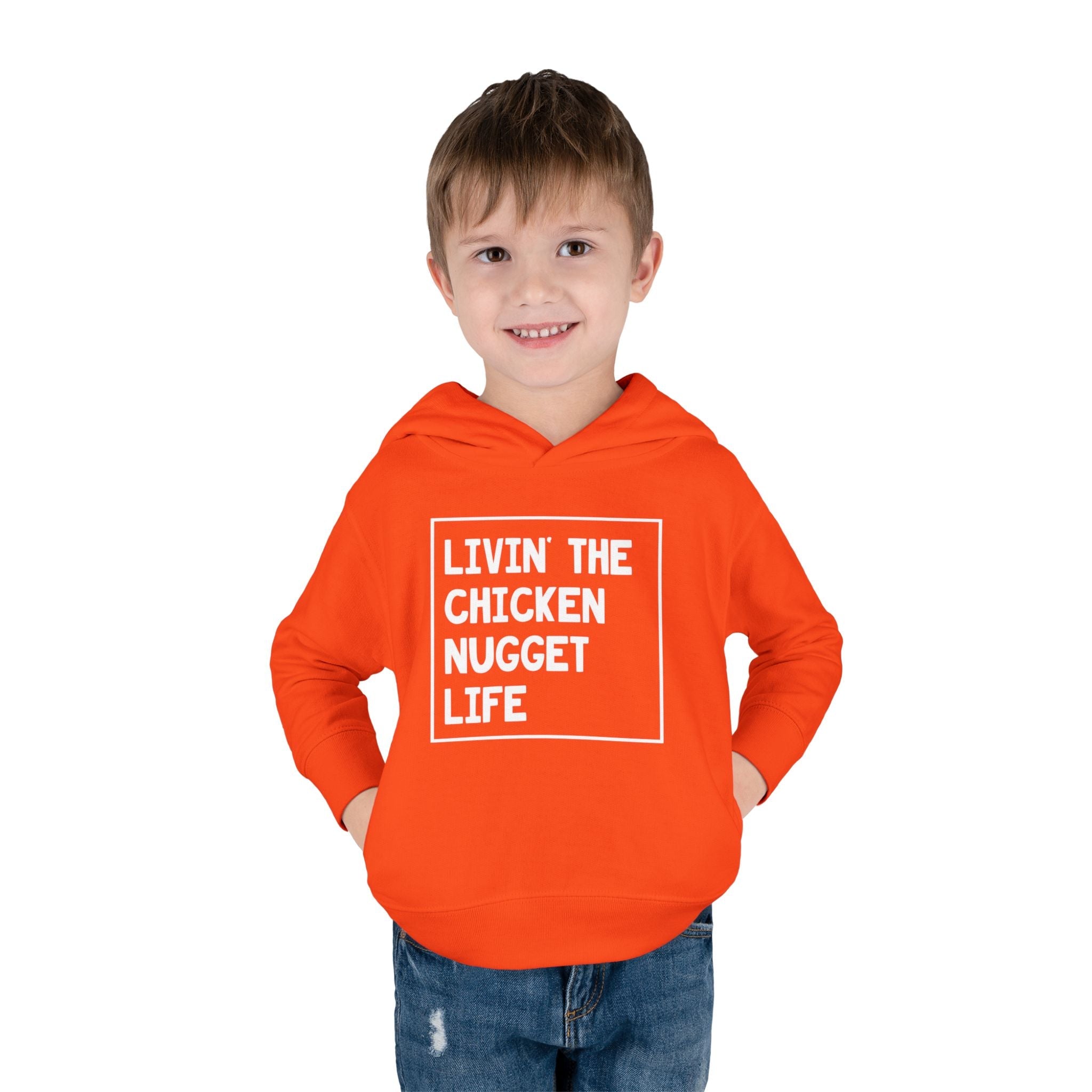 Graphic Toddler Hoodie - Livin' The Chicken Nugget Life | Kids clothes by atgodanddesigns