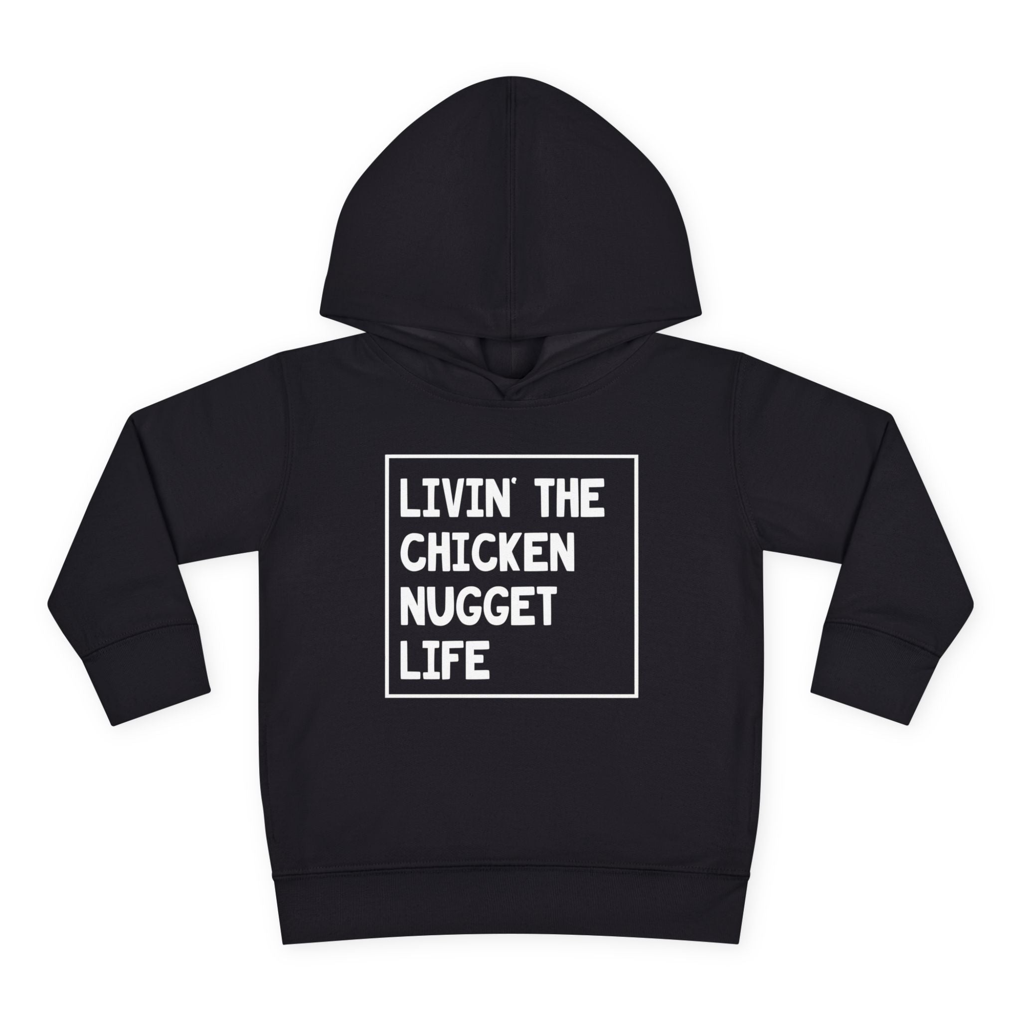 Graphic Toddler Hoodie - Livin' The Chicken Nugget Life | Kids clothes by atgodanddesigns