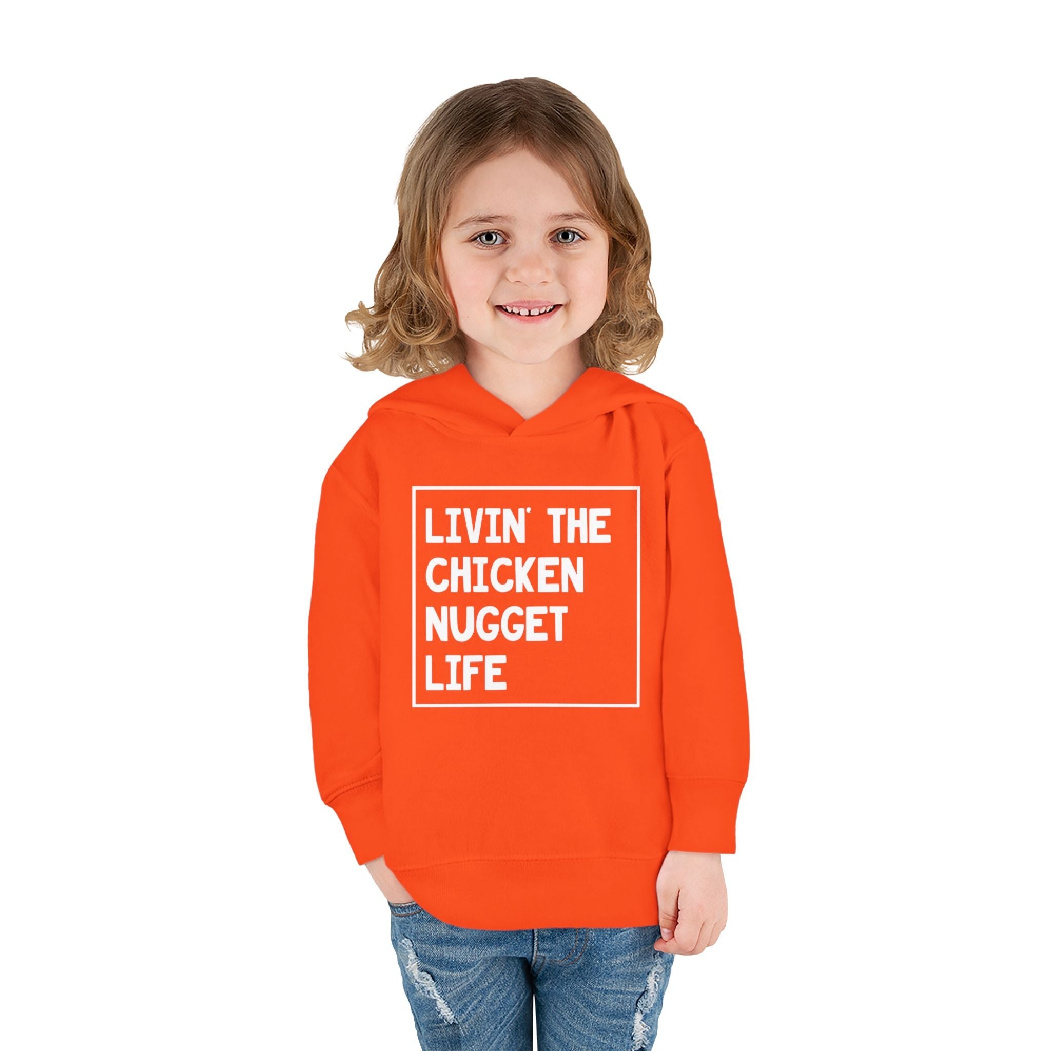 Graphic Toddler Hoodie - Livin' The Chicken Nugget Life | Kids clothes by atgodanddesigns