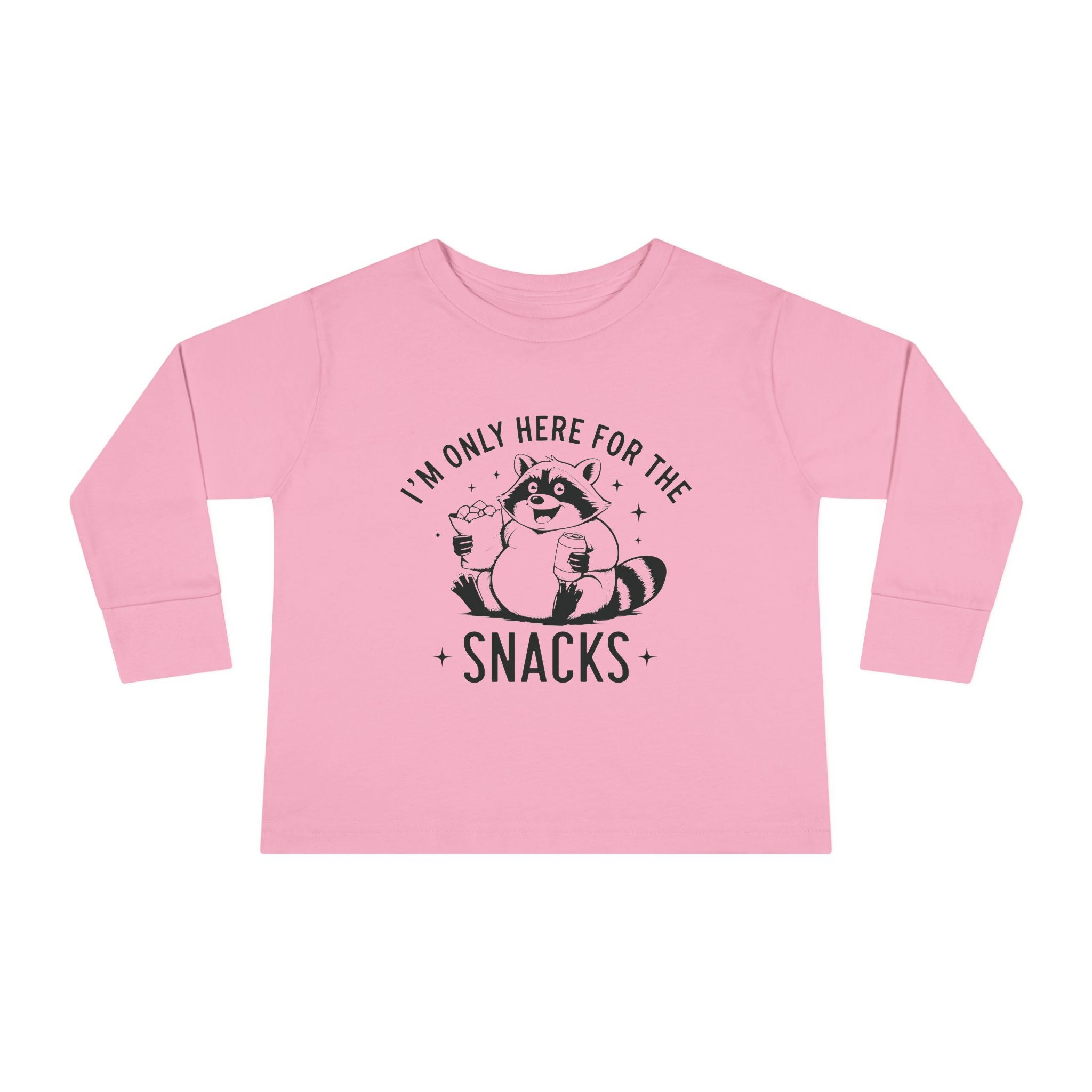 Graphic Toddler Long Sleeve T-Shirt - I'm Only Here For The Snacks | Kids clothes by atgodanddesigns