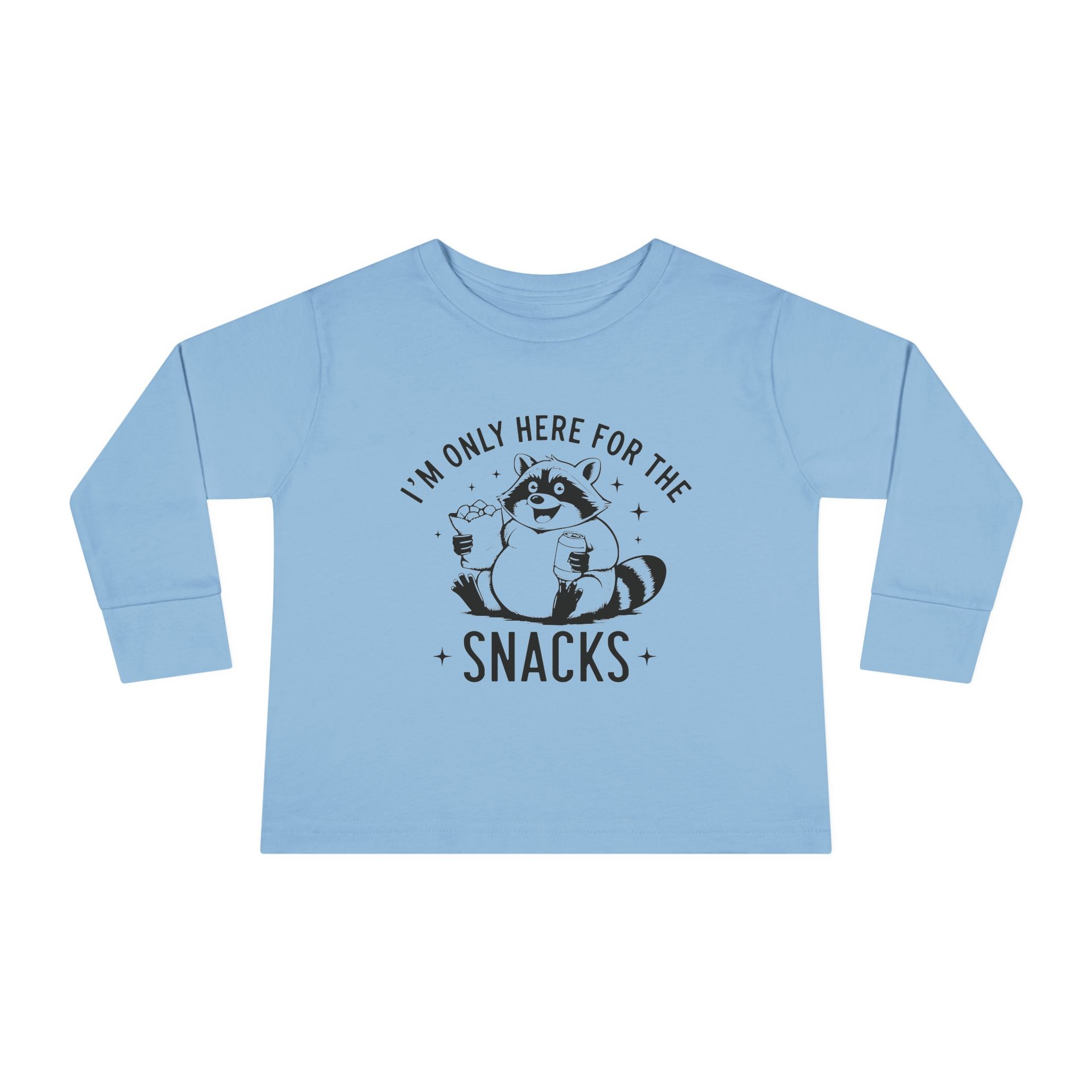 Graphic Toddler Long Sleeve T-Shirt - I'm Only Here For The Snacks | Kids clothes by atgodanddesigns