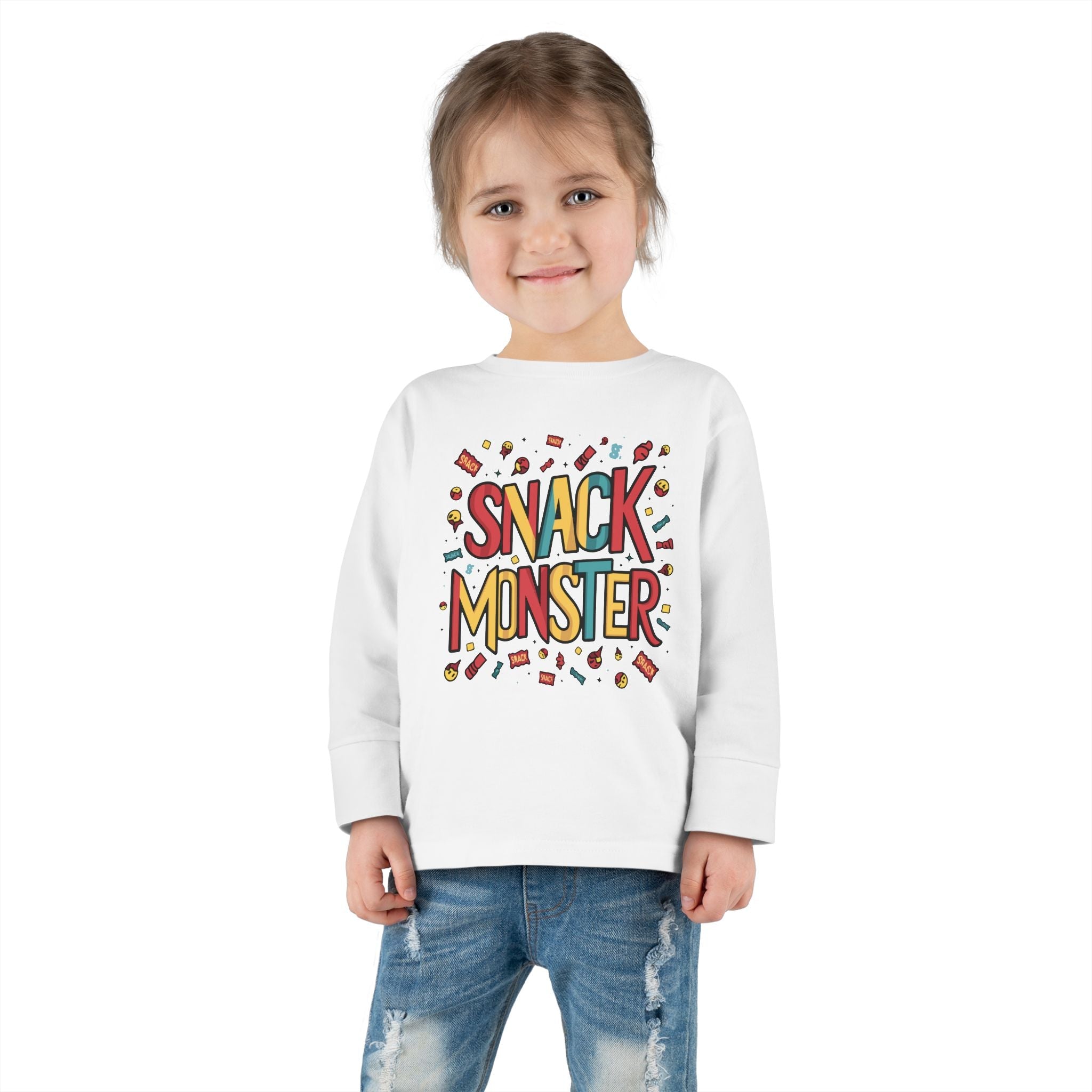 Graphic Toddler Long Sleeve T-Shirt - Snack Monster | Kids clothes by atgodanddesigns
