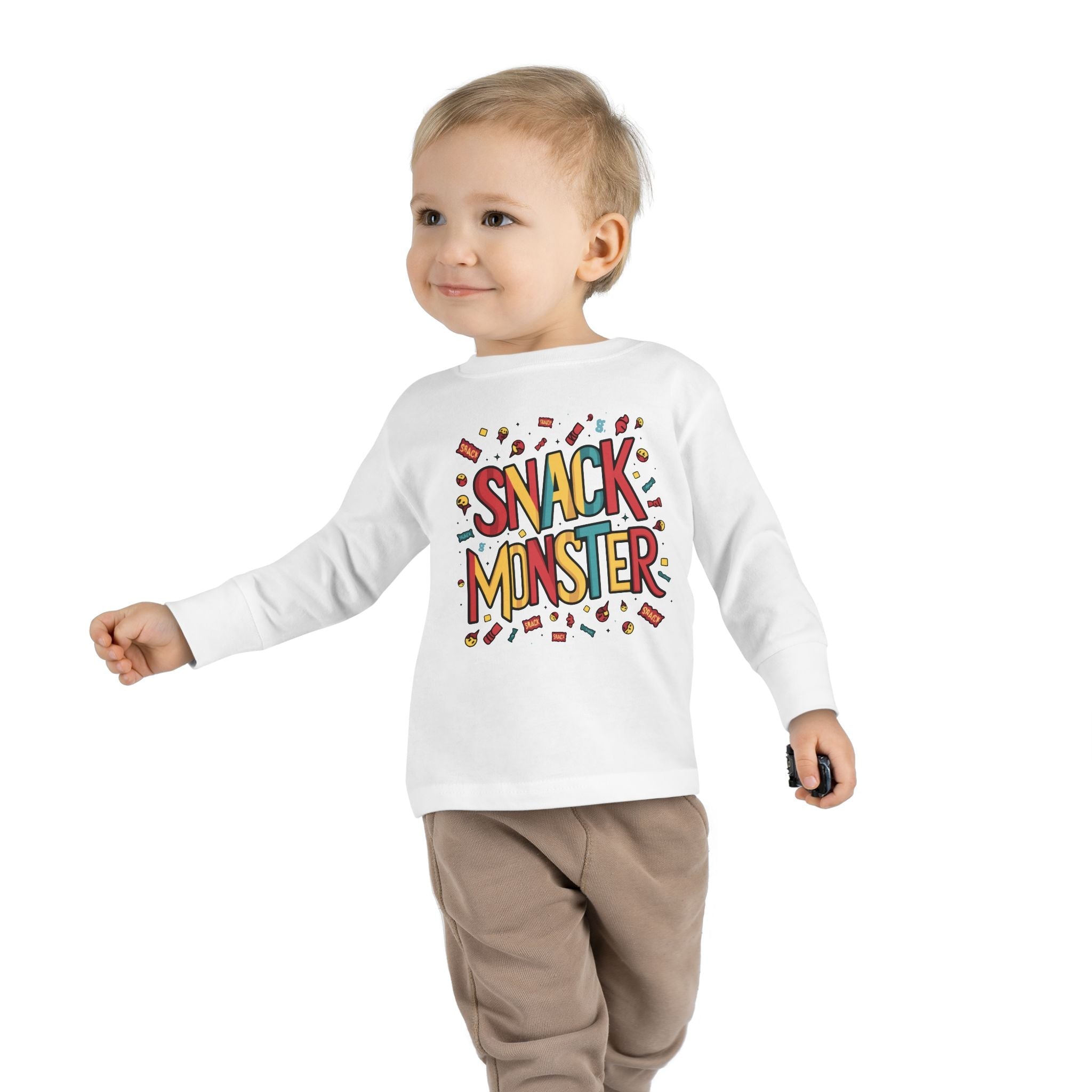 Graphic Toddler Long Sleeve T-Shirt - Snack Monster | Kids clothes by atgodanddesigns