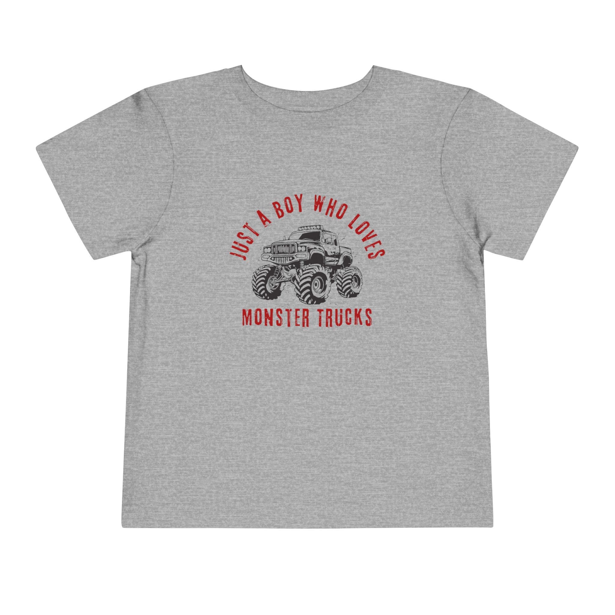 Graphic Toddler T-Shirt - Just A Boy Who Loves Monster Trucks | Kids clothes by atgodanddesigns