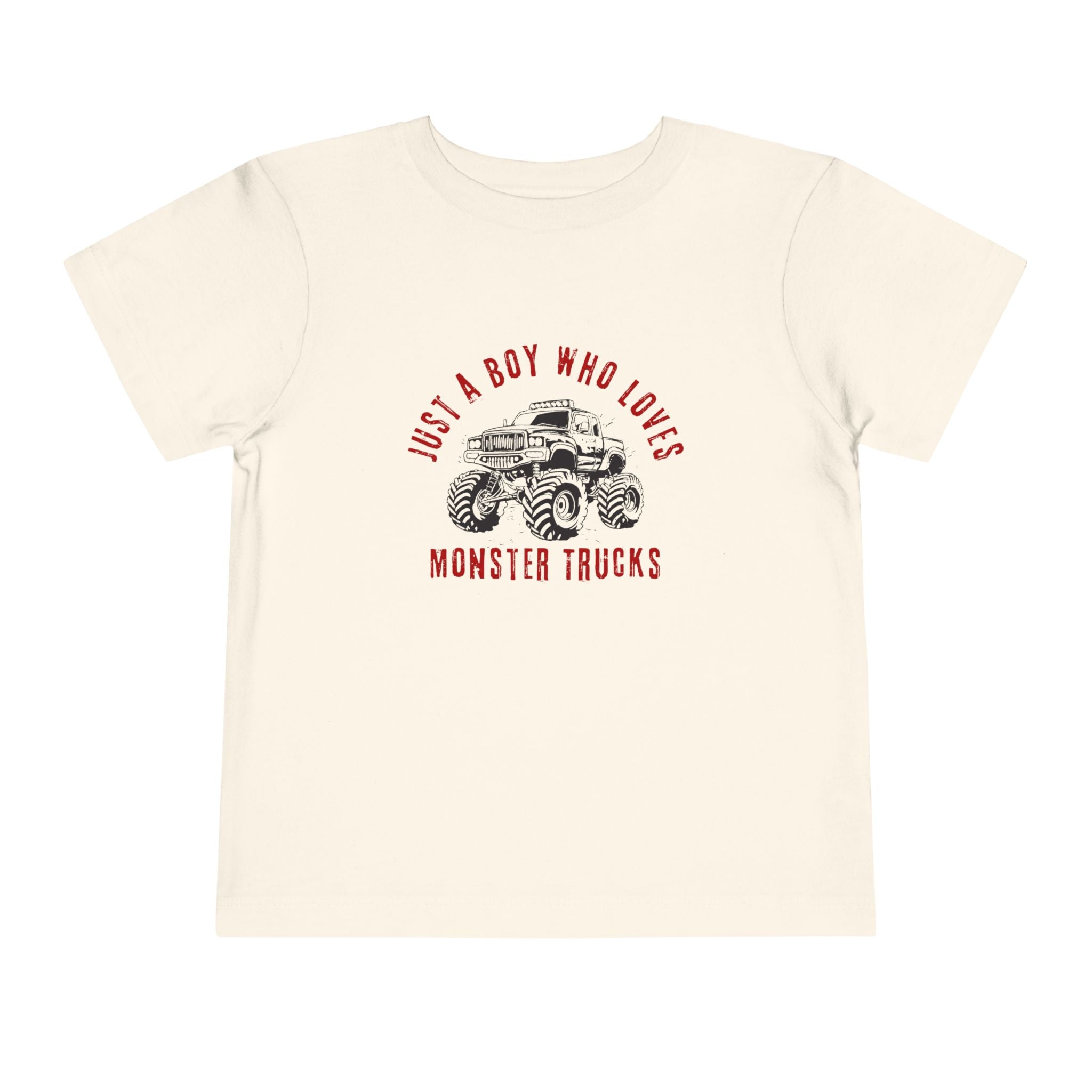 Graphic Toddler T-Shirt - Just A Boy Who Loves Monster Trucks | Kids clothes by atgodanddesigns