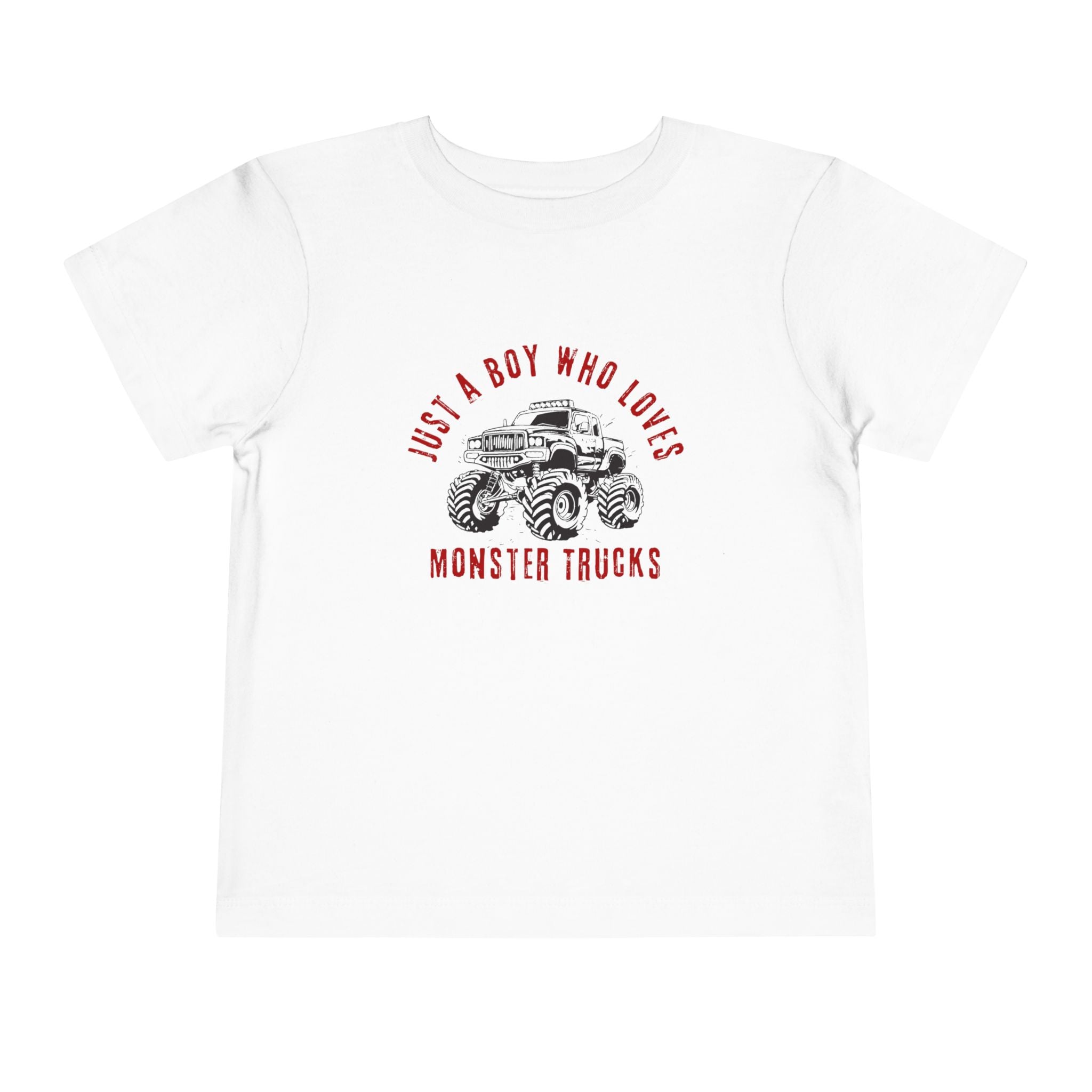 Graphic Toddler T-Shirt - Just A Boy Who Loves Monster Trucks | Kids clothes by atgodanddesigns