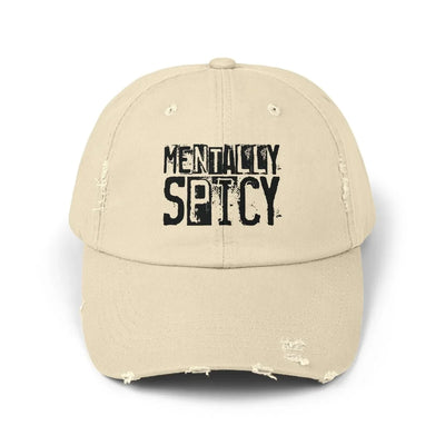 Graphic Unisex Distressed Cap - Mentally Spicy | Hats by atgodanddesigns
