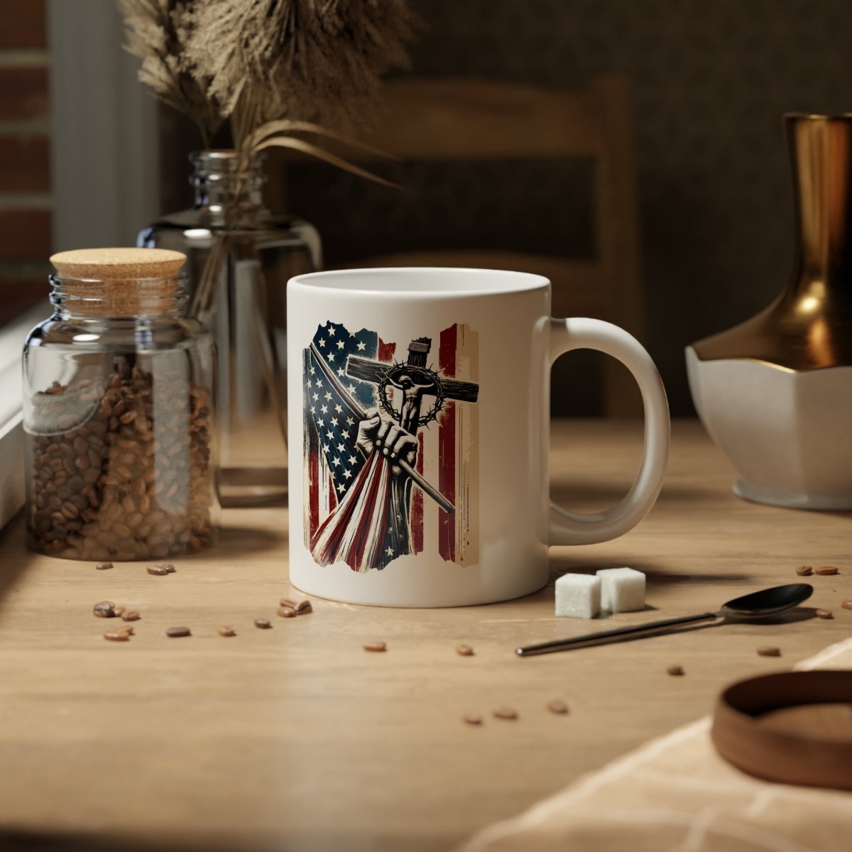 Graphics Jumbo Mug (20oz) - American Flag | Mug by atgodanddesigns
