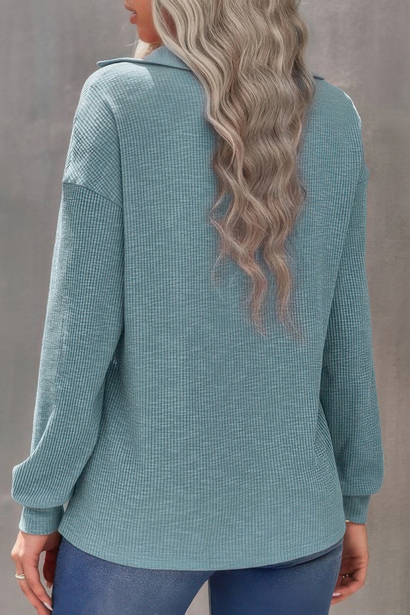 Half Zip Long Sleeve Solid Knit Top | by atgodanddesigns