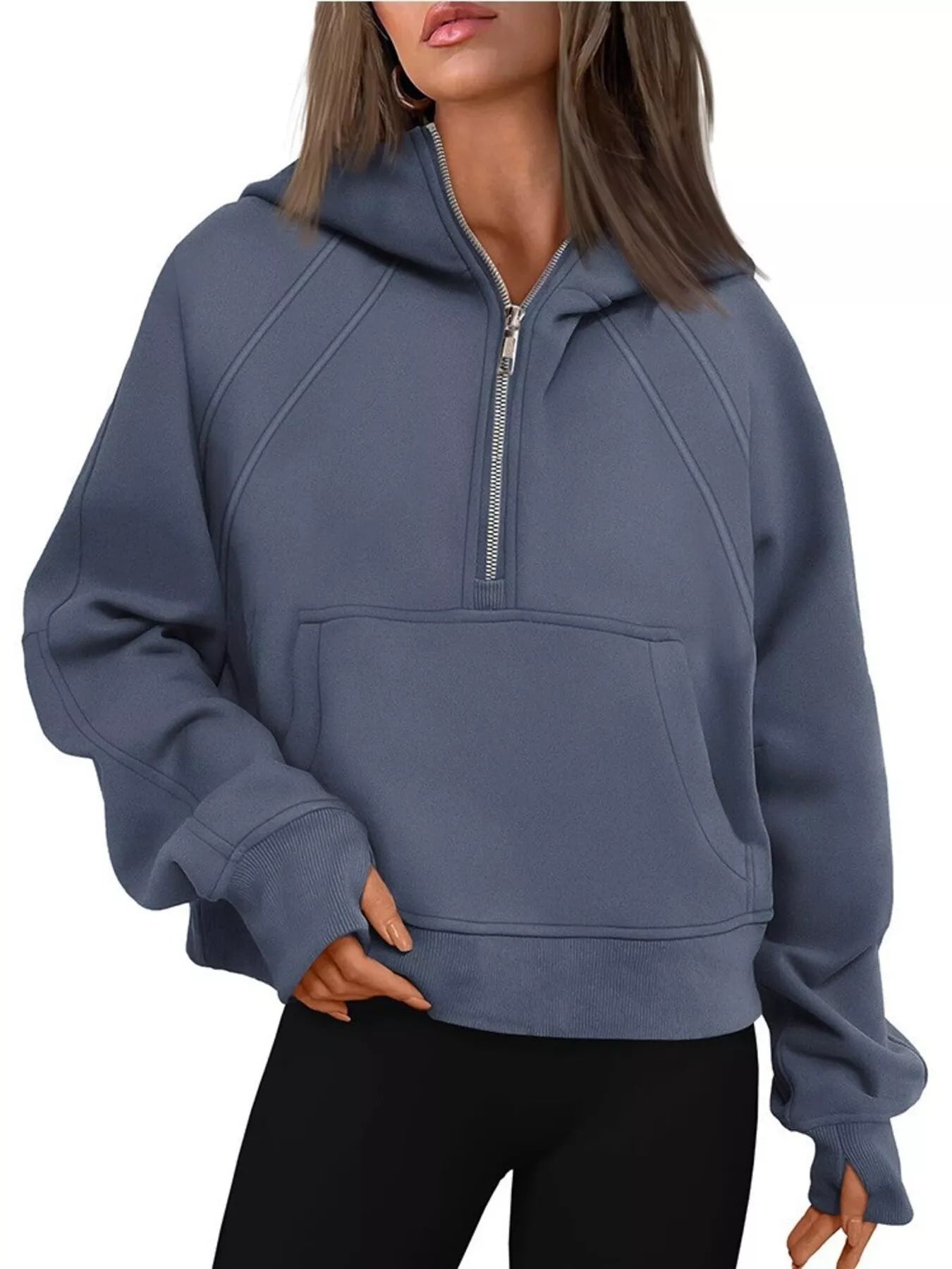 Half Zip Raglan Sleeve Hoodie | by atgodanddesigns