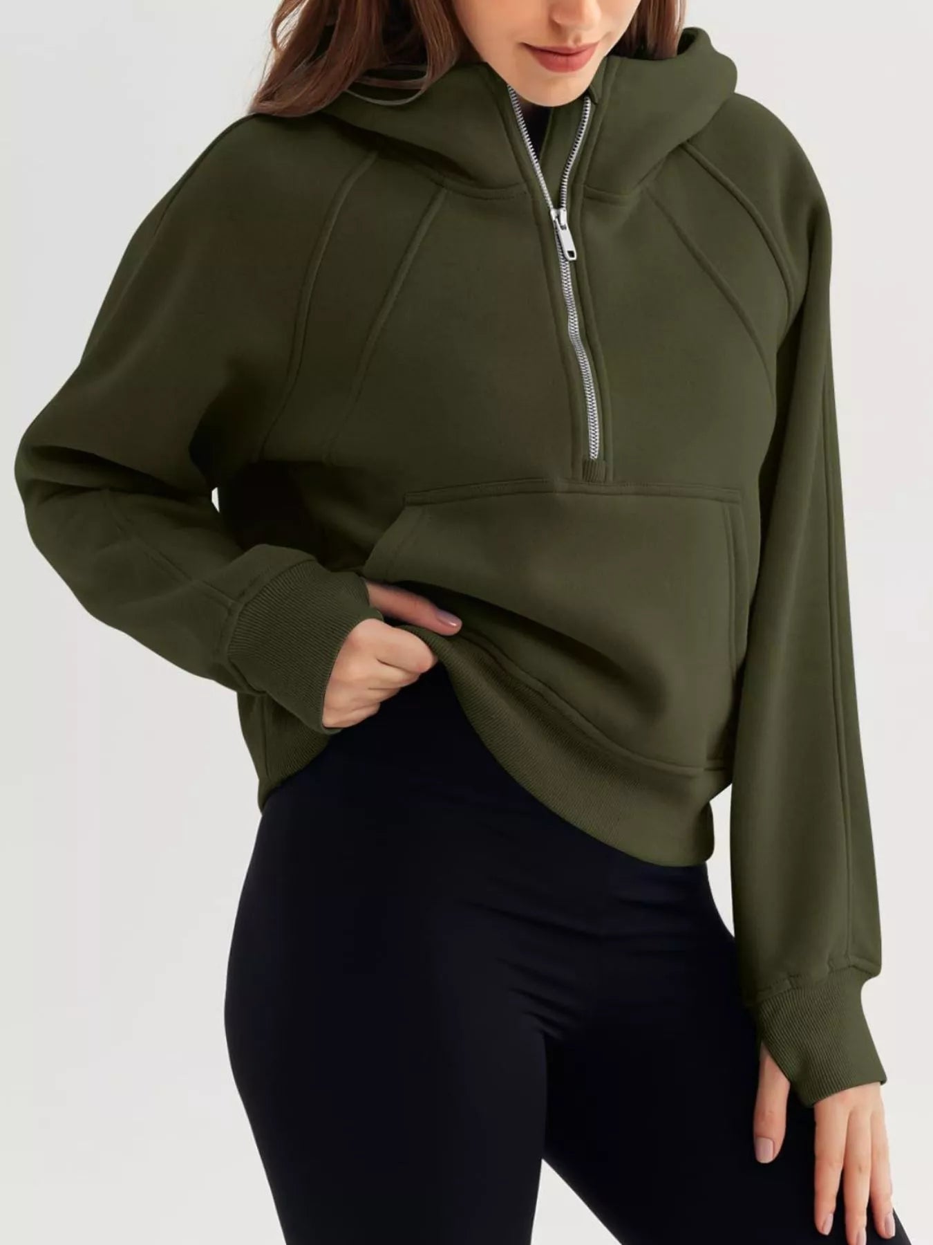 Half Zip Raglan Sleeve Hoodie | by atgodanddesigns