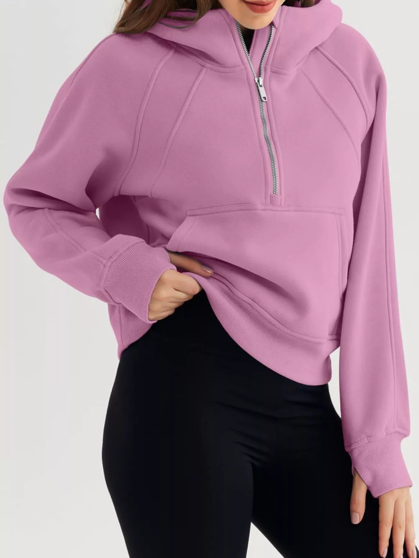 Half Zip Raglan Sleeve Hoodie | by atgodanddesigns