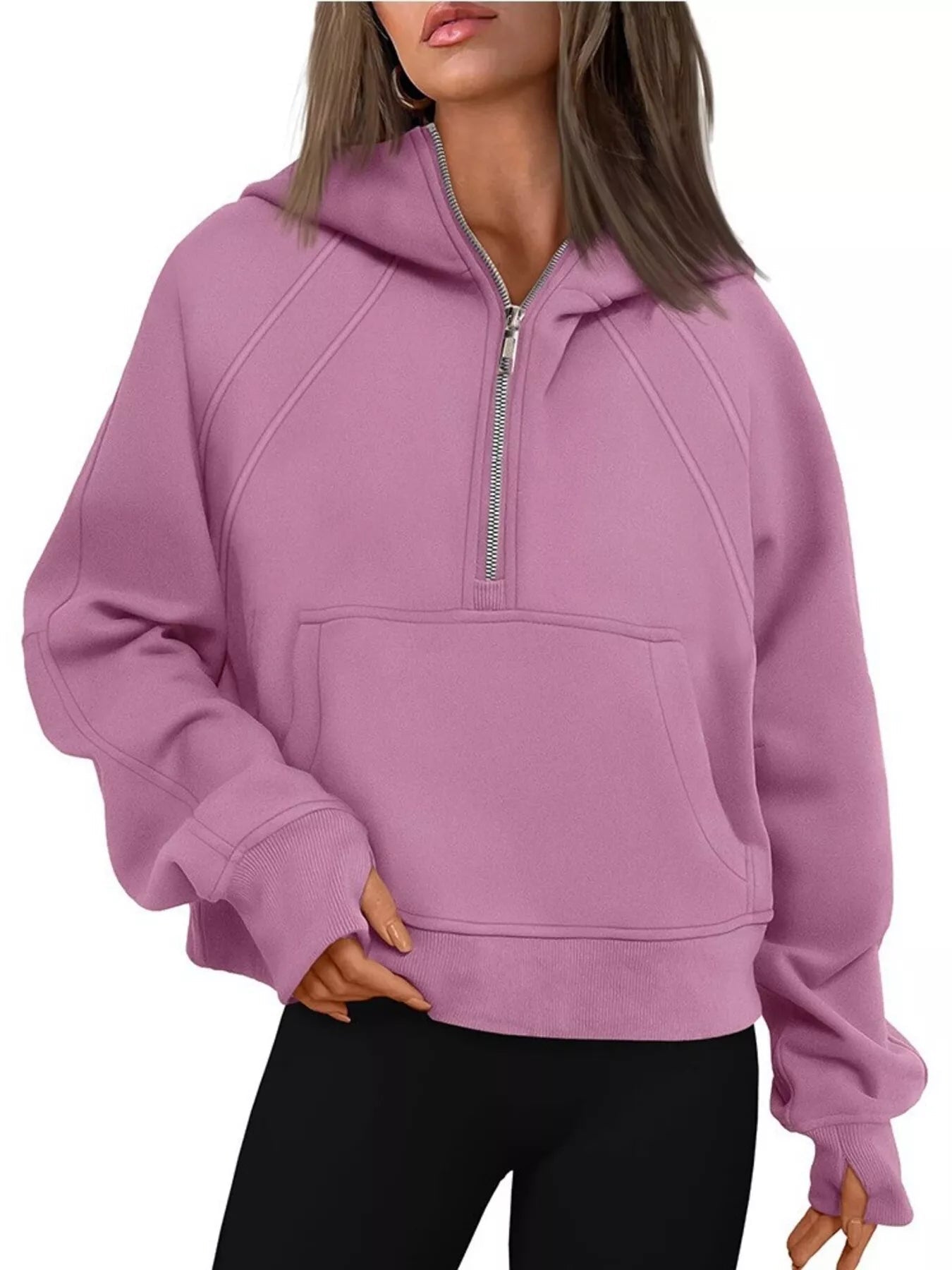 Half Zip Raglan Sleeve Hoodie | by atgodanddesigns