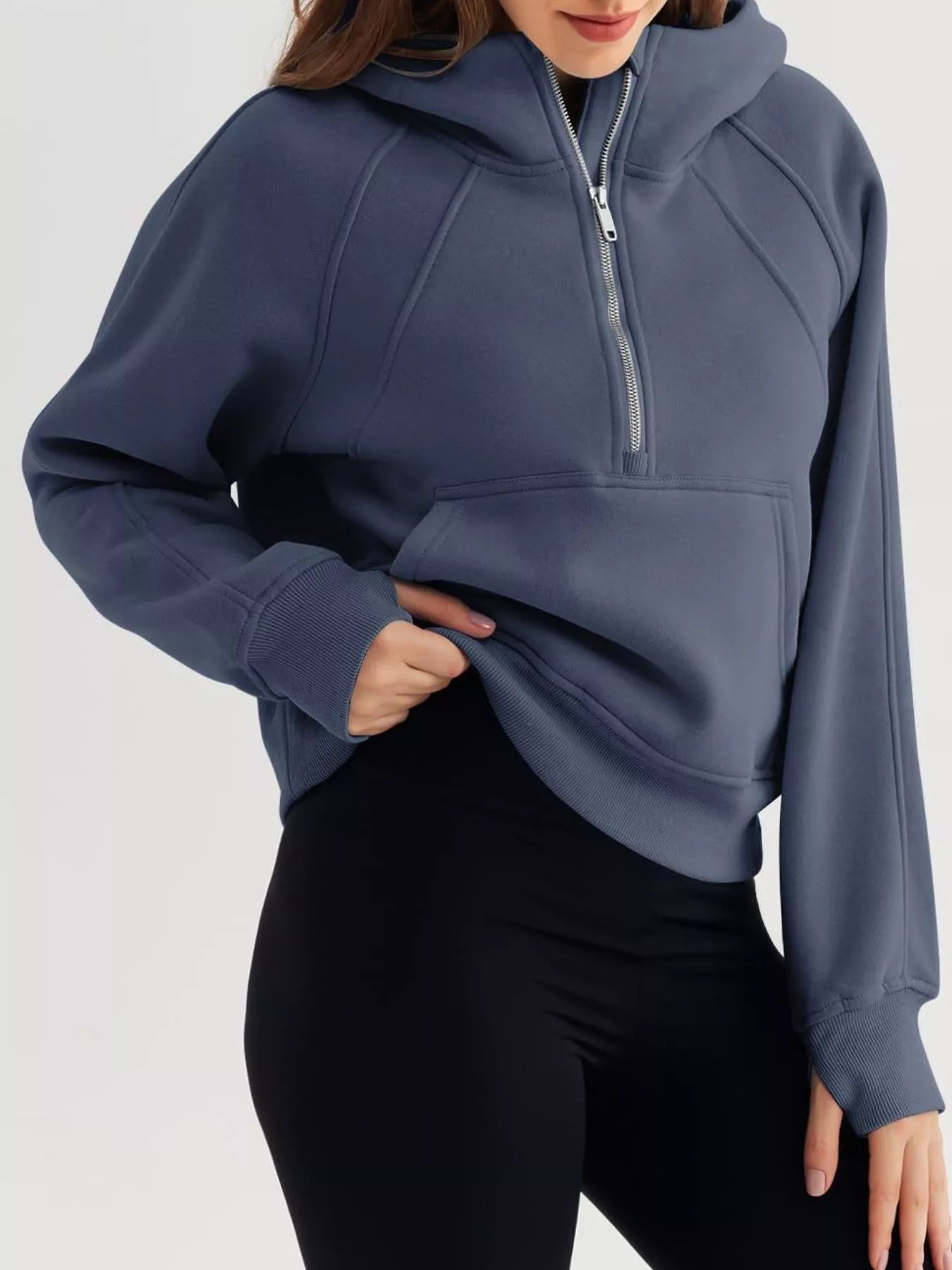 Half Zip Raglan Sleeve Hoodie | by atgodanddesigns