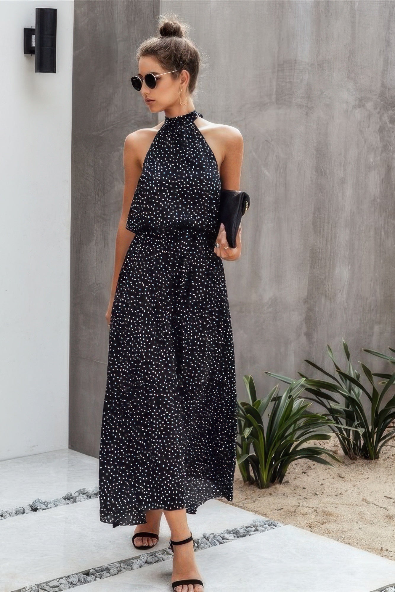 Halter Neck Polka Dot Swing Dress | by atgodanddesigns