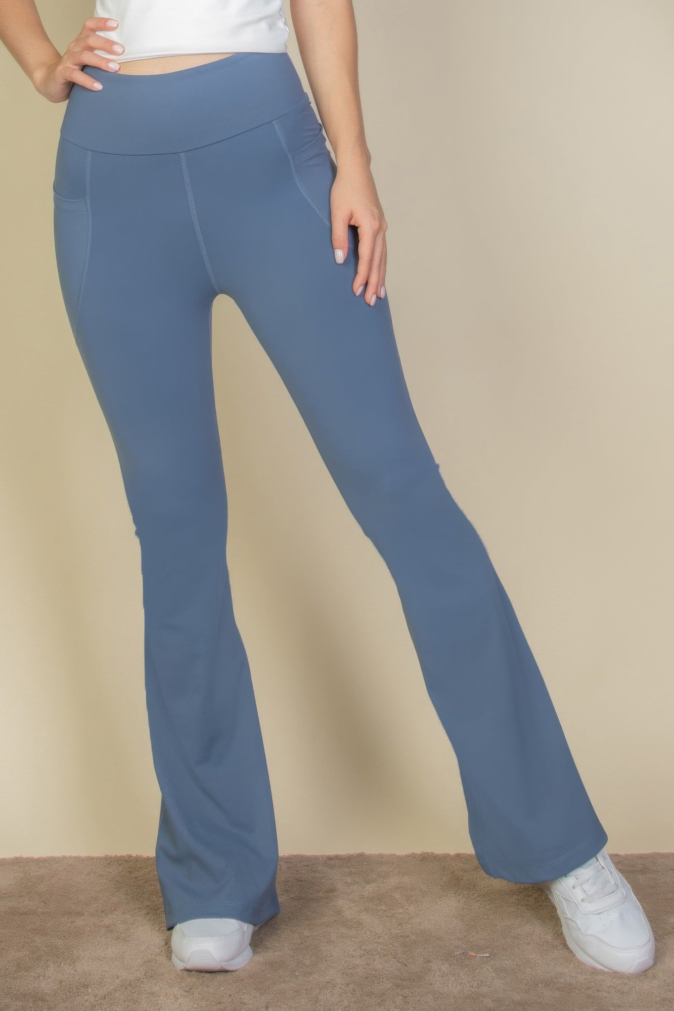 High Waist Side Pocket Flare Leggings | by atgodanddesigns