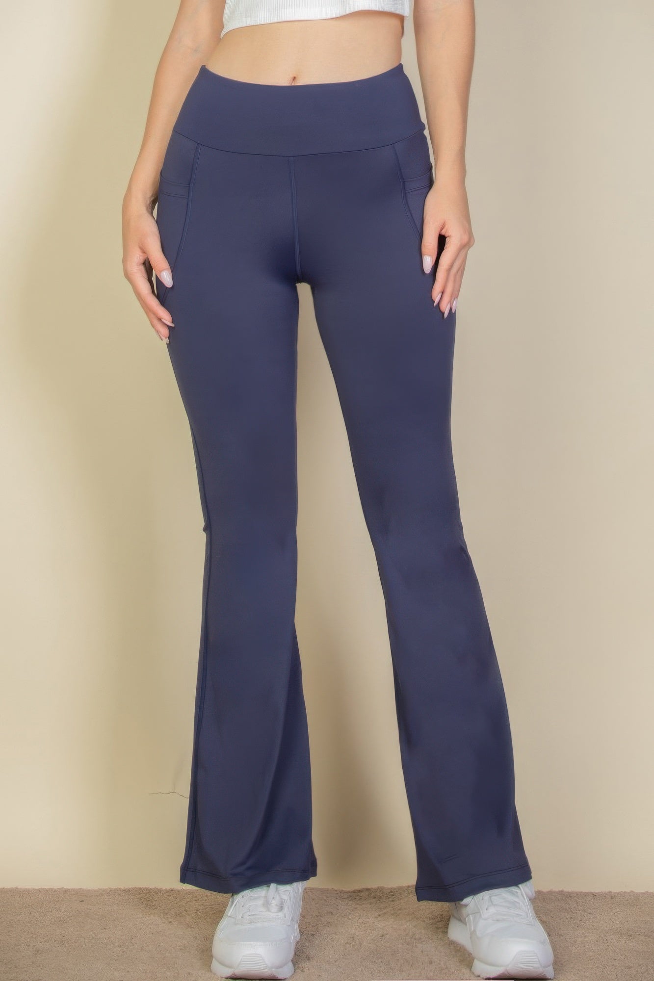High Waist Side Pocket Flare Leggings | by atgodanddesigns