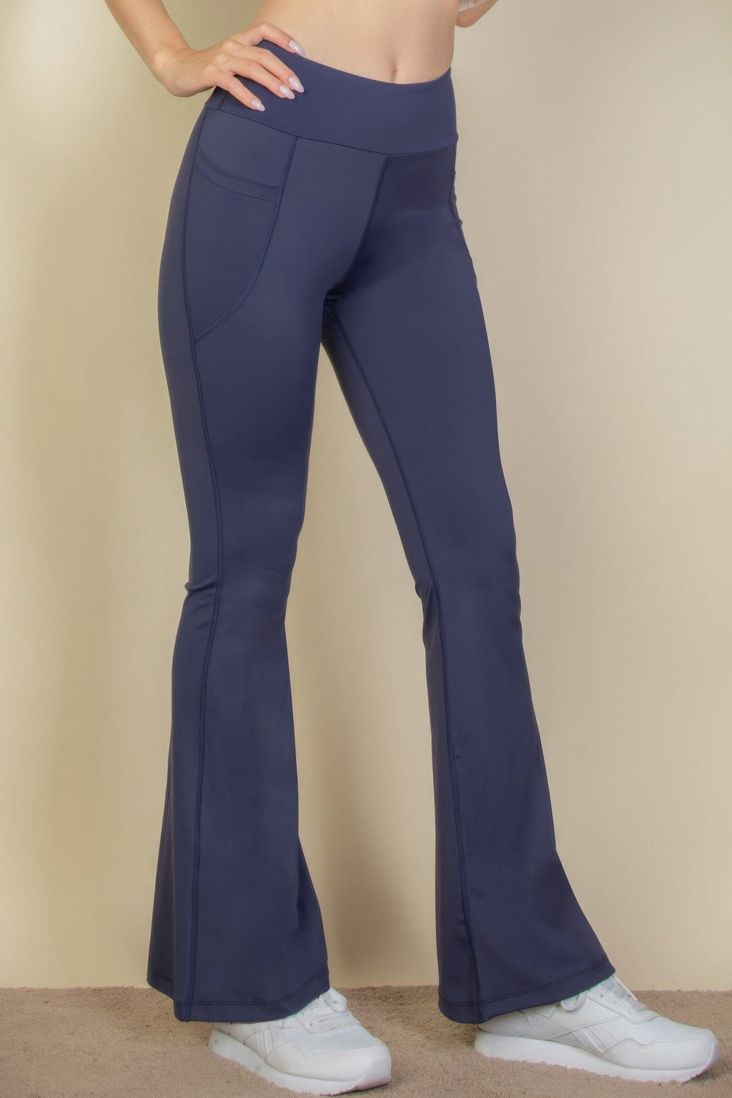 High Waist Side Pocket Flare Leggings | by atgodanddesigns
