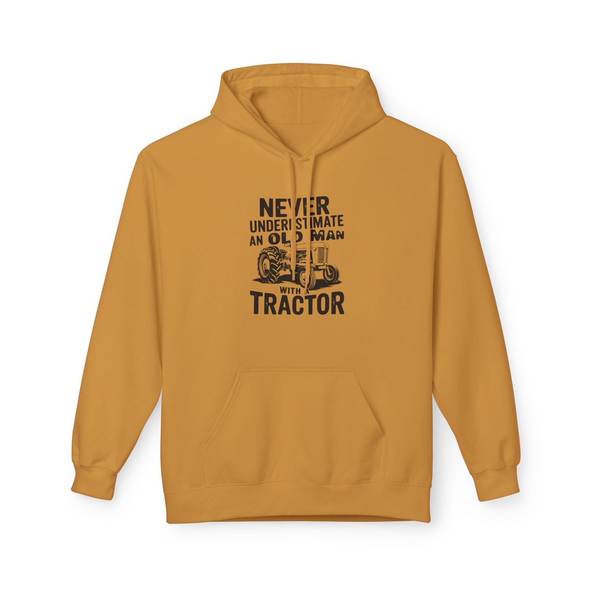 Homestead Men's Fleece Hoodie - Never Underestimate An Old Man With A Tractor | Hoodie by atgodanddesigns