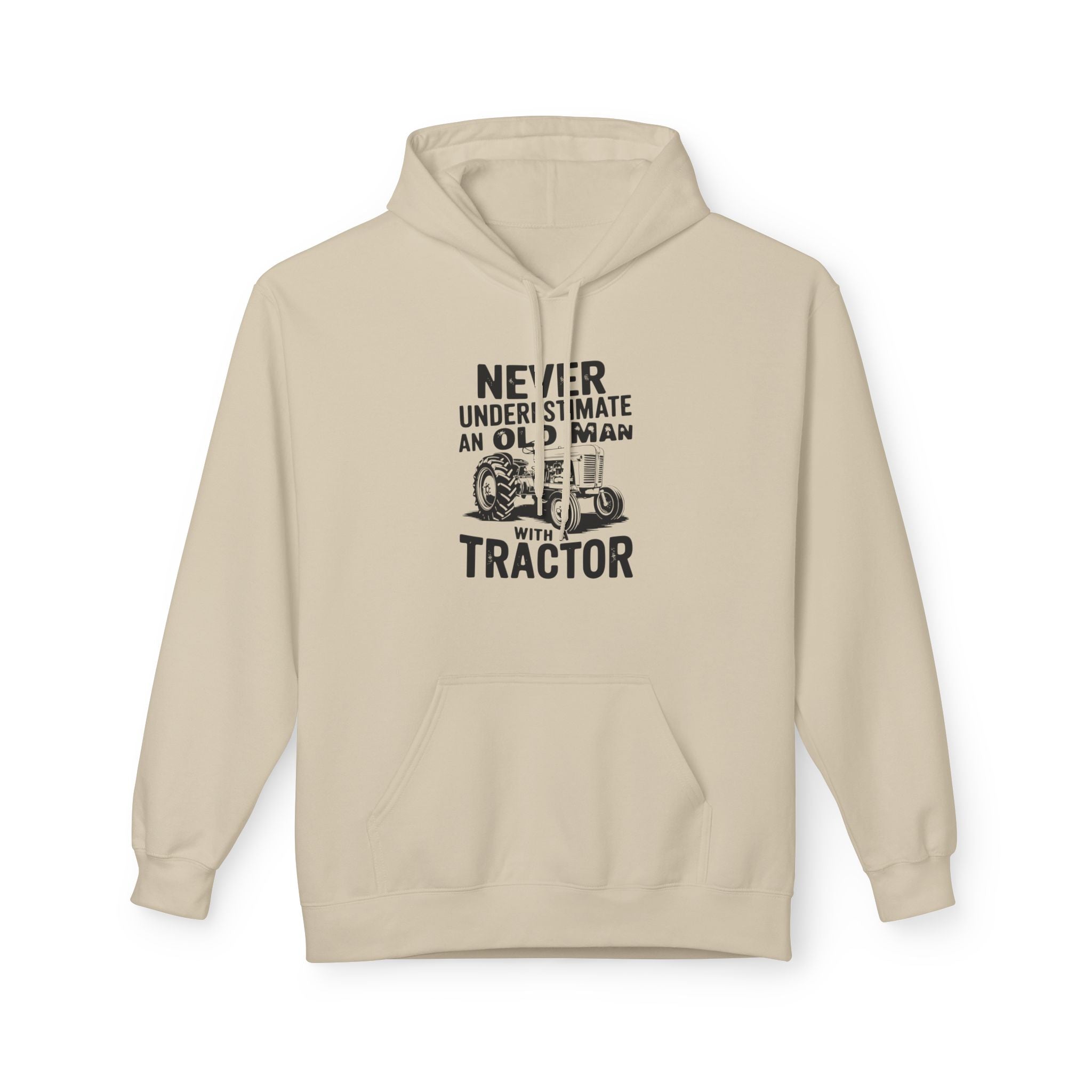 Homestead Men's Fleece Hoodie - Never Underestimate An Old Man With A Tractor | Hoodie by atgodanddesigns