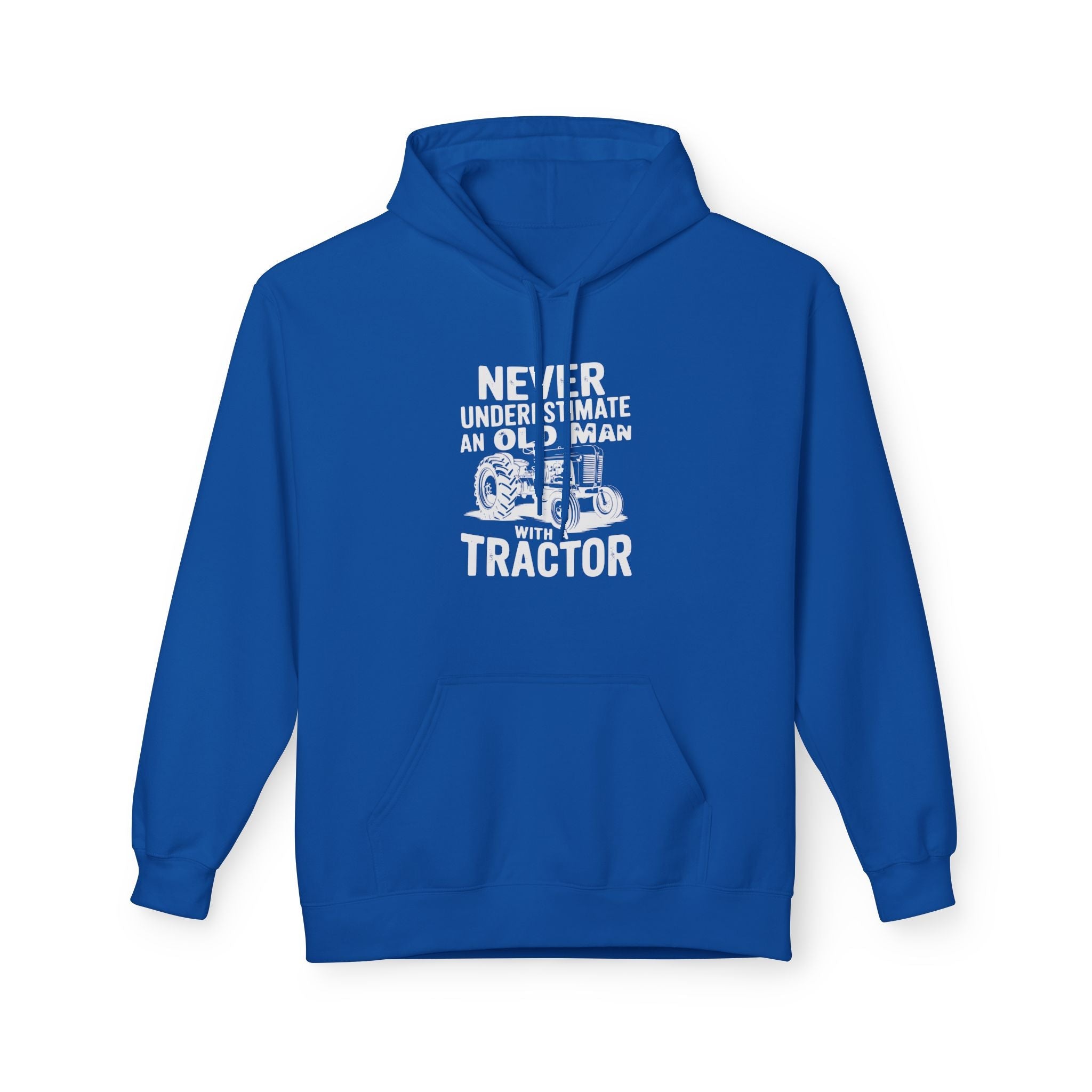 Homestead Men's Fleece Hoodie - Never Underestimate An Old Man With A Tractor | Hoodie by atgodanddesigns