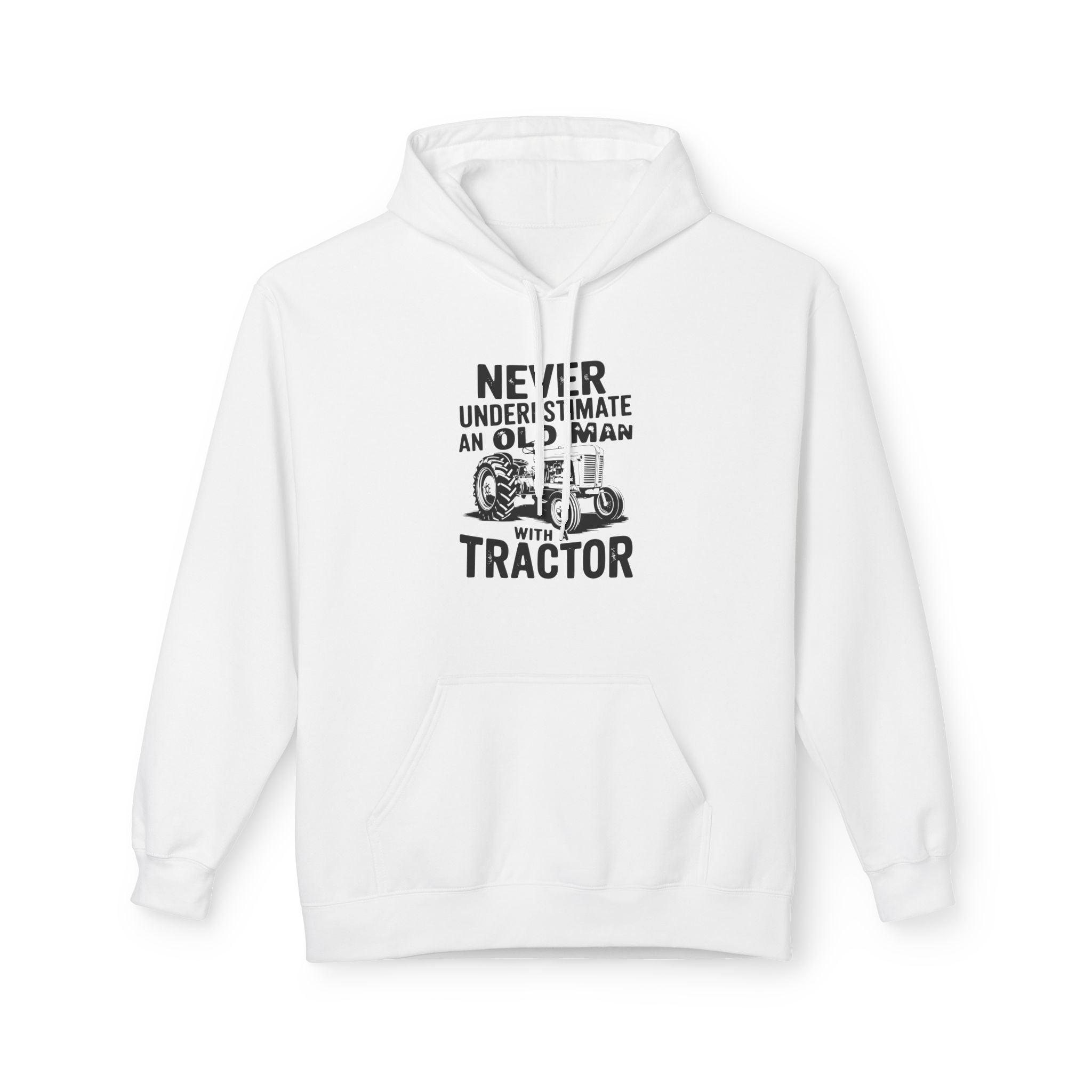 Homestead Men's Fleece Hoodie - Never Underestimate An Old Man With A Tractor | Hoodie by atgodanddesigns