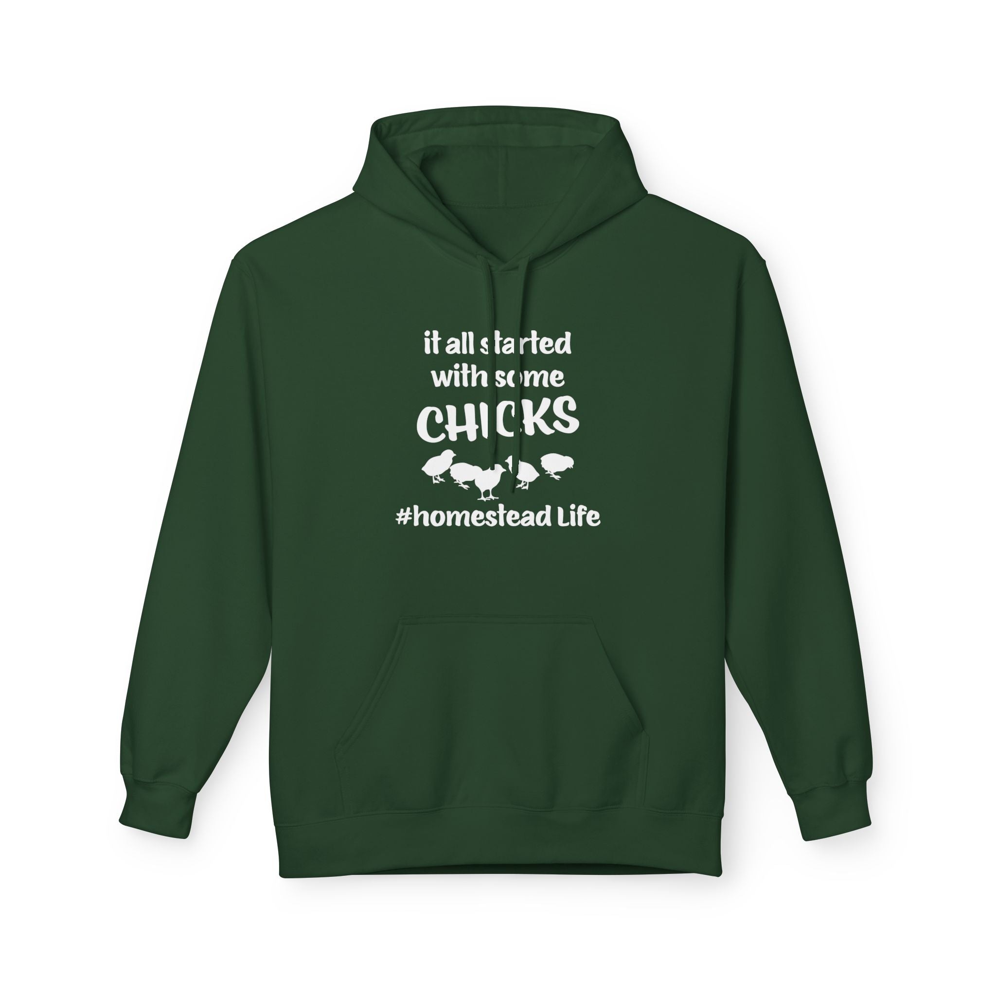 Homestead Men's Hoodie - It All Start With Some Chicks | Hoodie by atgodanddesigns