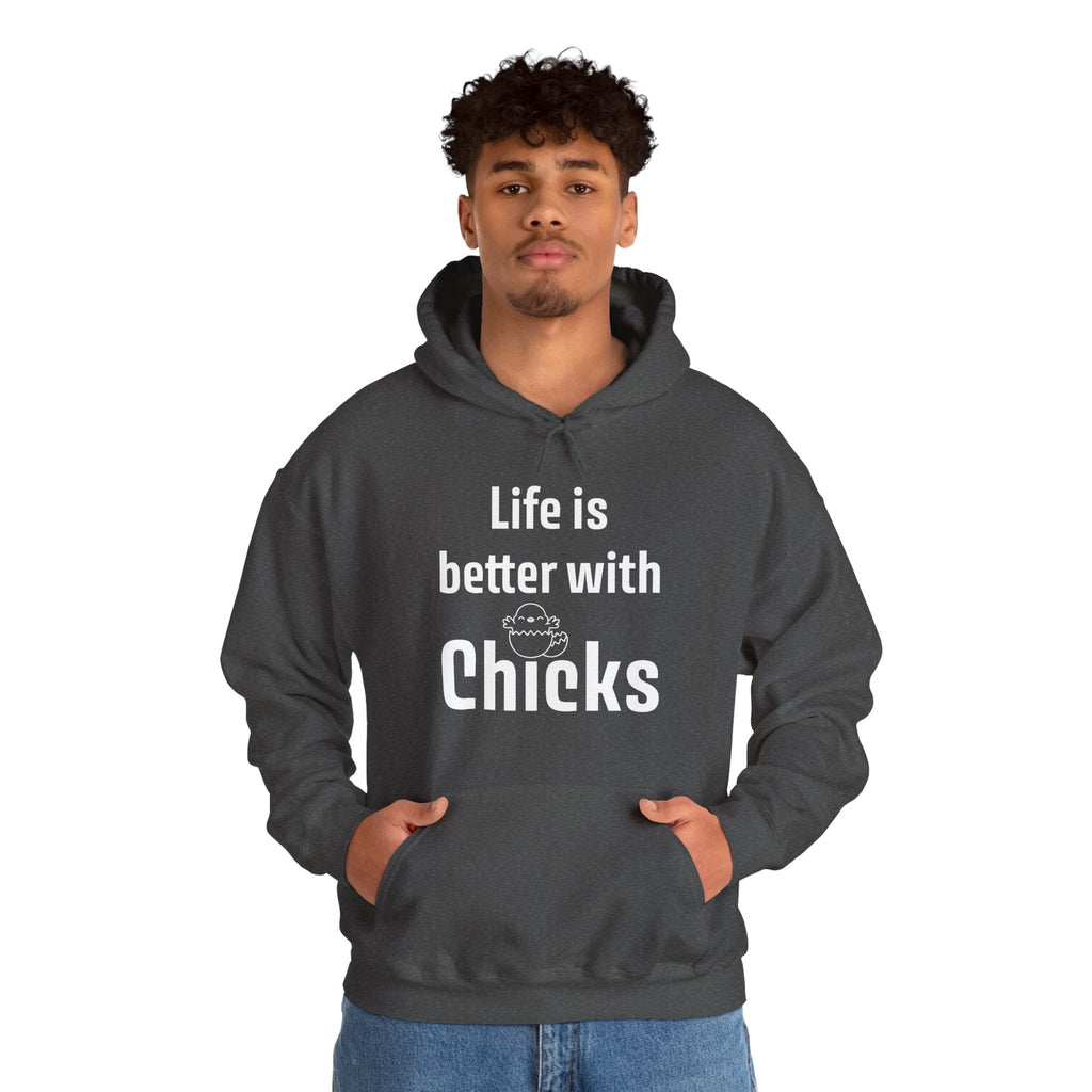 Homestead Men's Hoodie - Life Is Better With Chicks | Hoodie by atgodanddesigns