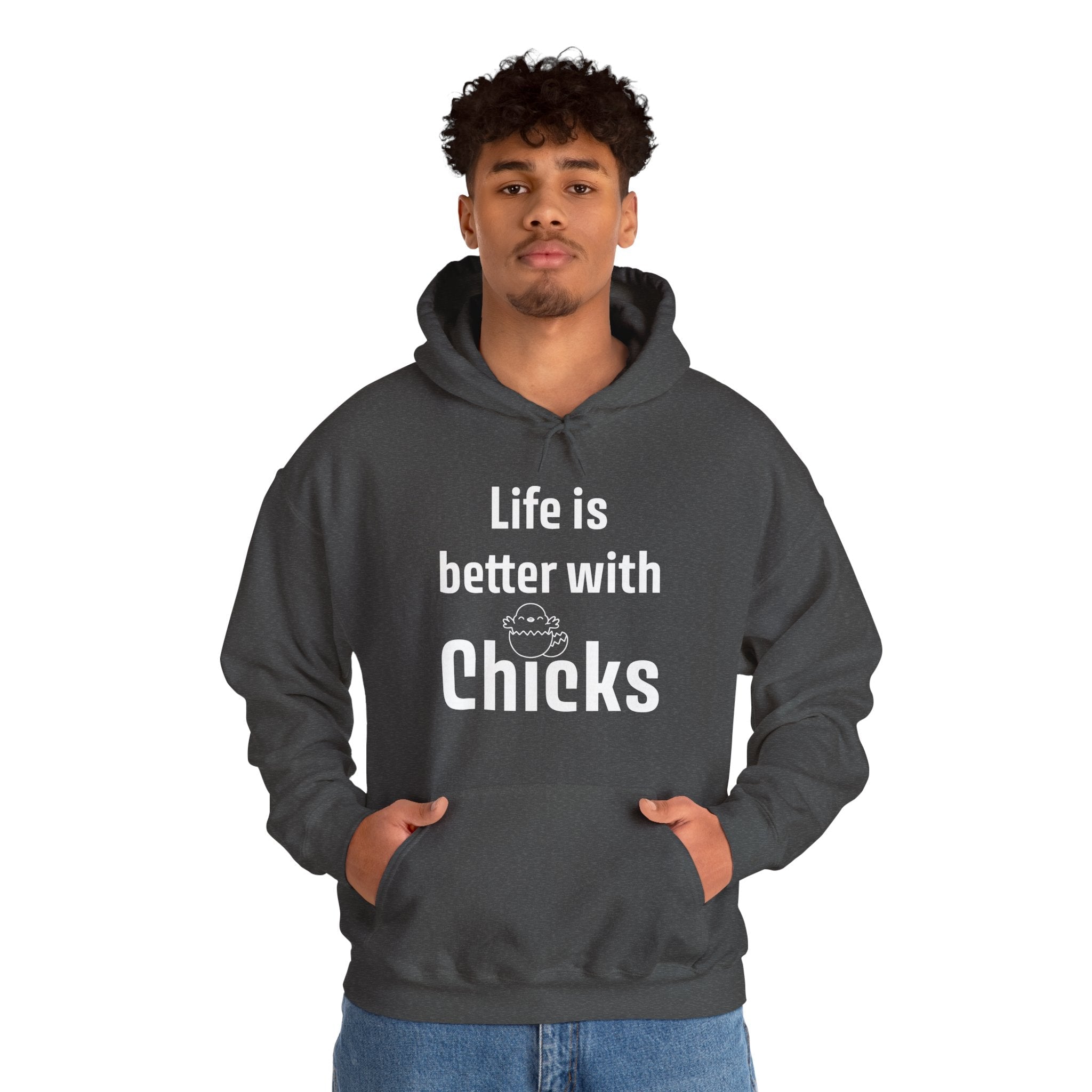 Homestead Men's Hoodie - Life Is Better With Chicks | Hoodie by atgodanddesigns
