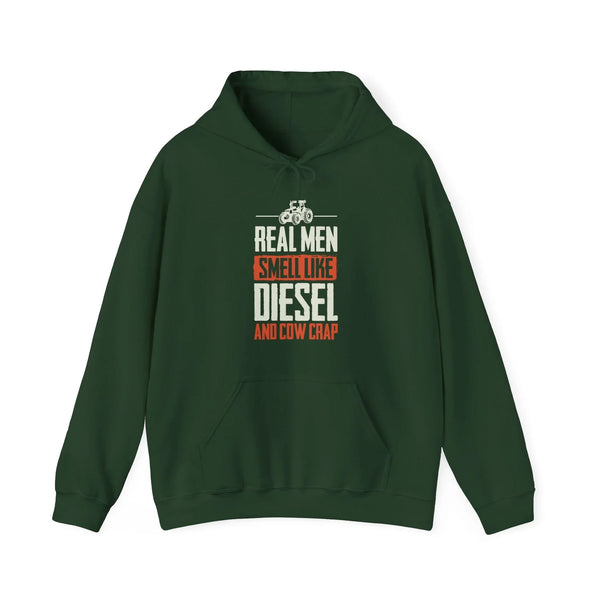 Homestead Men's Hoodie - Real Men Smell Like Diesel & Cow Crap | Hoodie by atgodanddesigns