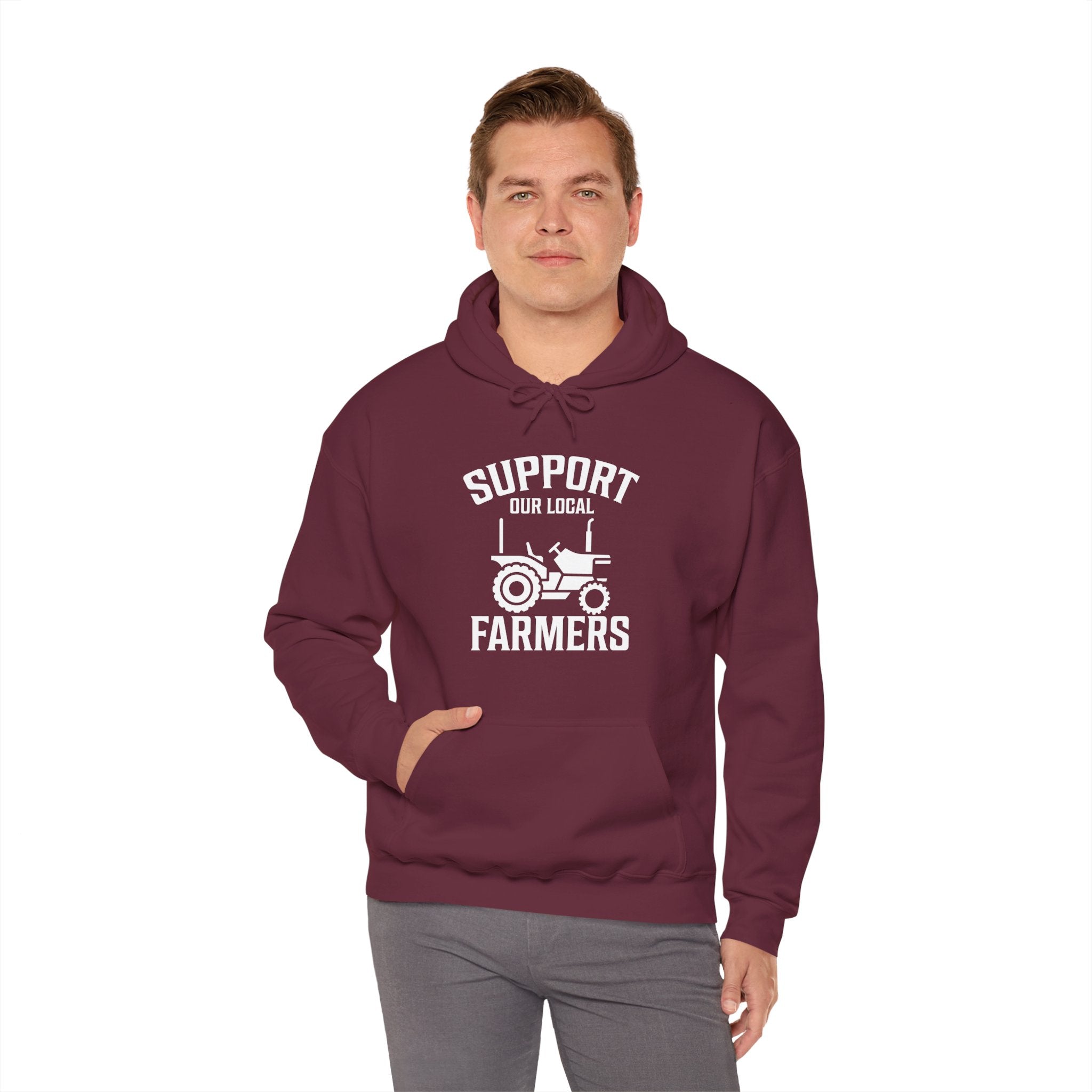 Homestead Men's Hoodie - Support Our Local Farmers | Hoodie by atgodanddesigns