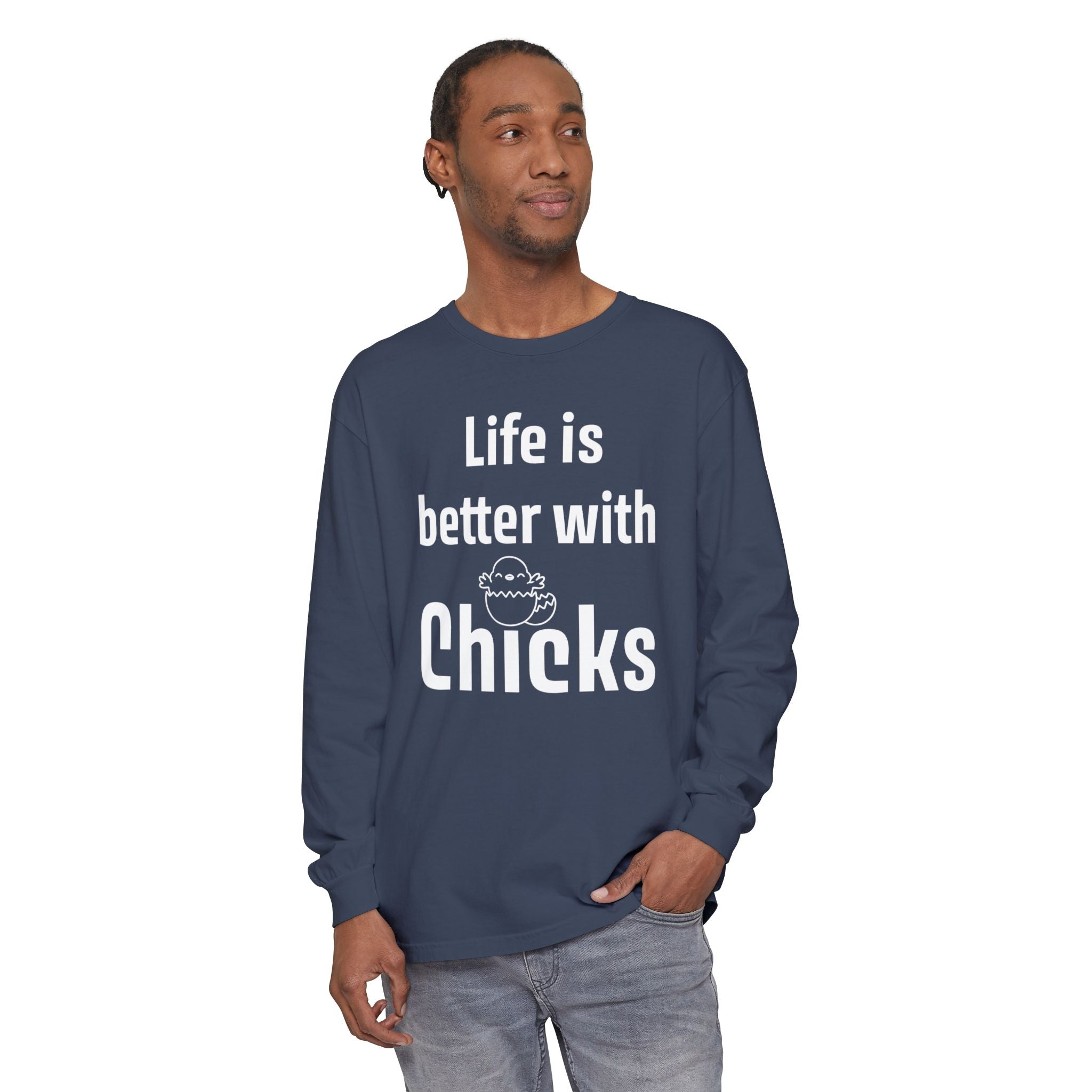 Homestead Men's Long Sleeve - Life Is Better With Chicks | Long - sleeve by atgodanddesigns