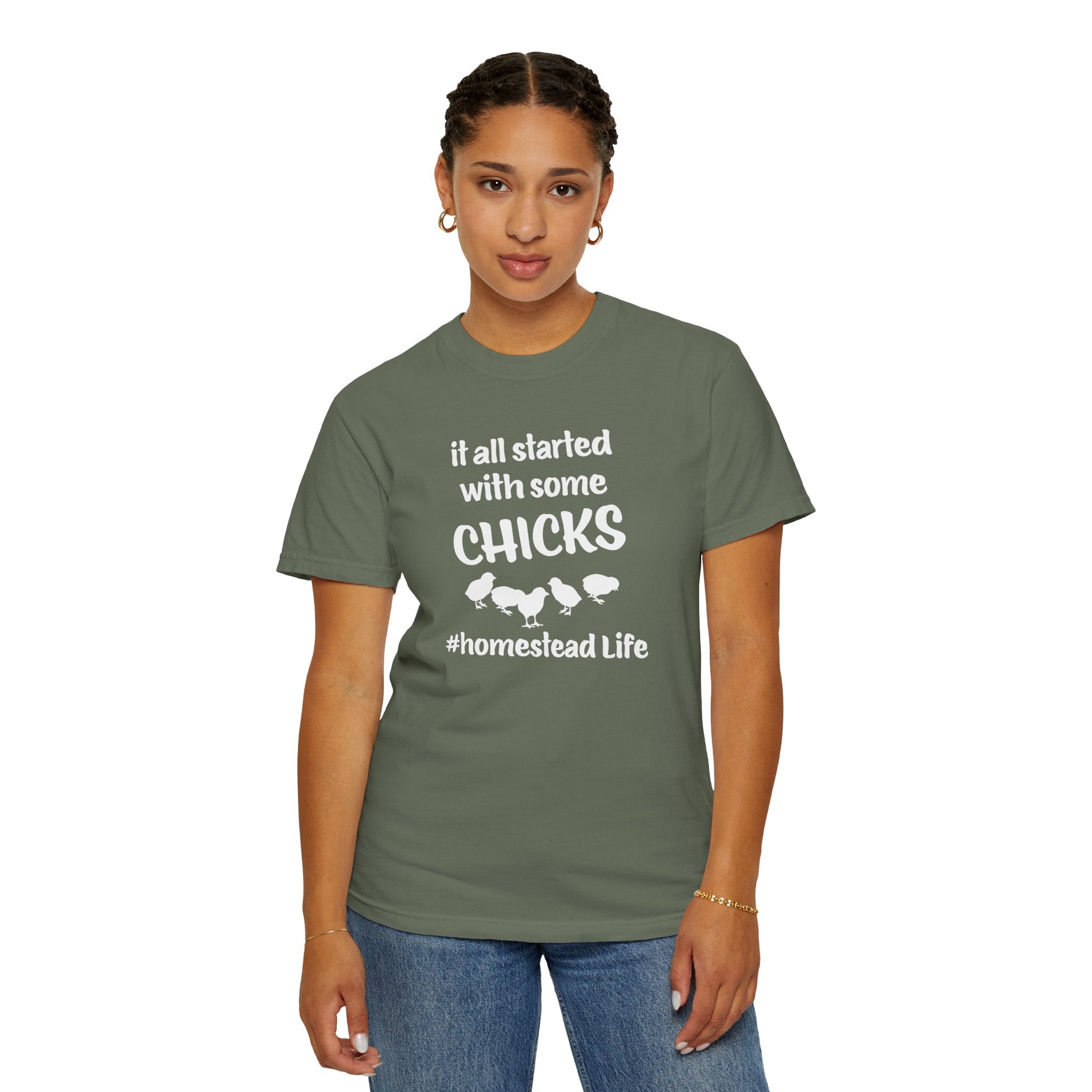 Homestead Men's T-Shirt - It all started with some chicks | T-Shirt by atgodanddesigns