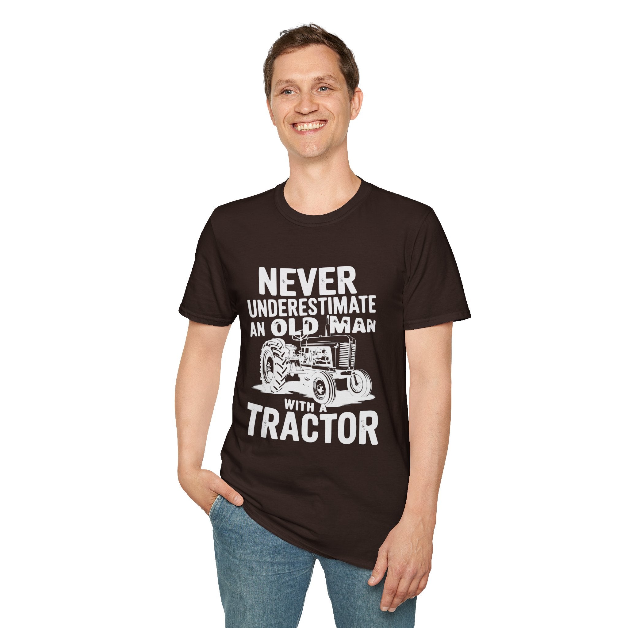 Homestead Men's T-Shirt - Never Underestimate An Old Man With A Tractor | T-Shirt by atgodanddesigns