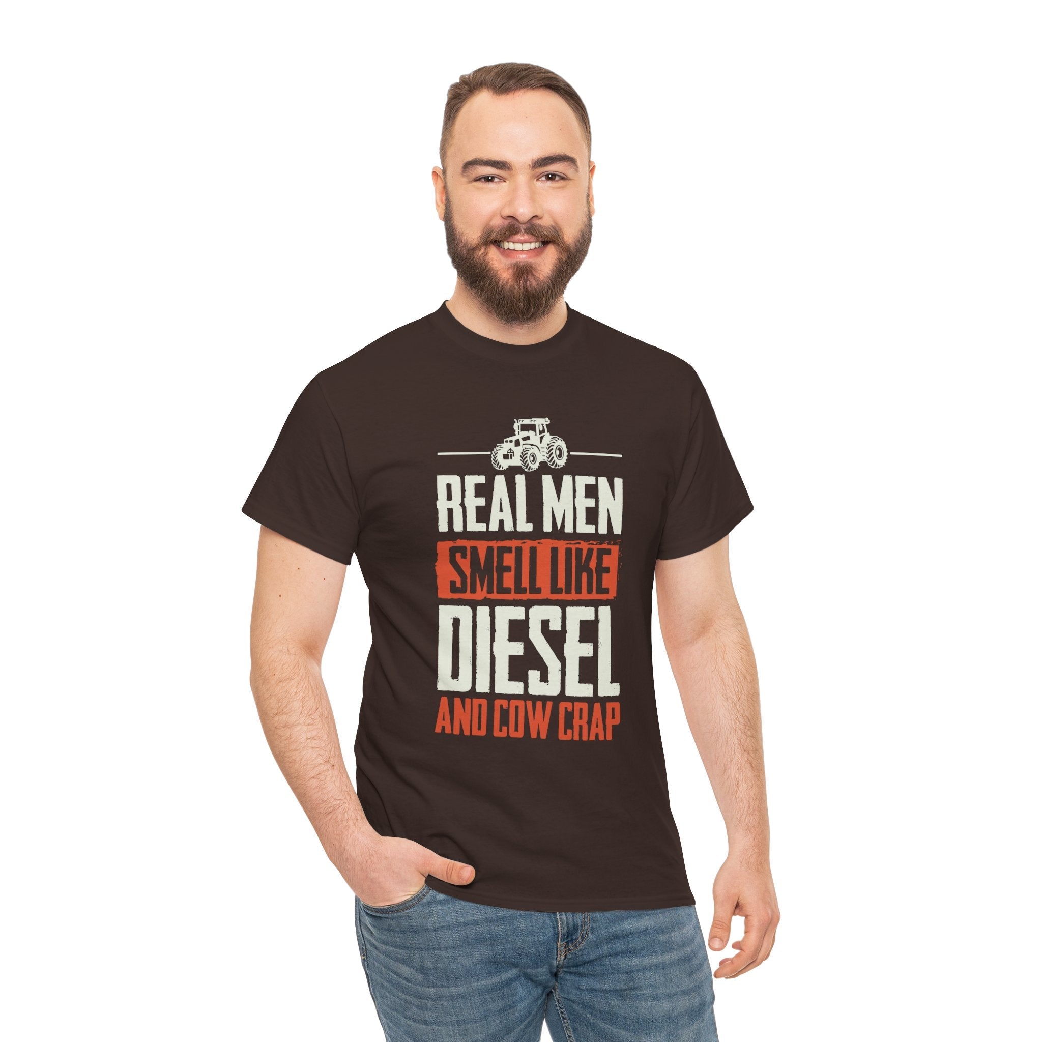 Homestead Men's T-Shirt - Real Men Smell Like Diesel & Cow Crap | T-Shirt by atgodanddesigns