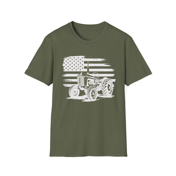 Homestead Men's T-Shirt - Tractor & The American Flag | T-Shirt by atgodanddesigns